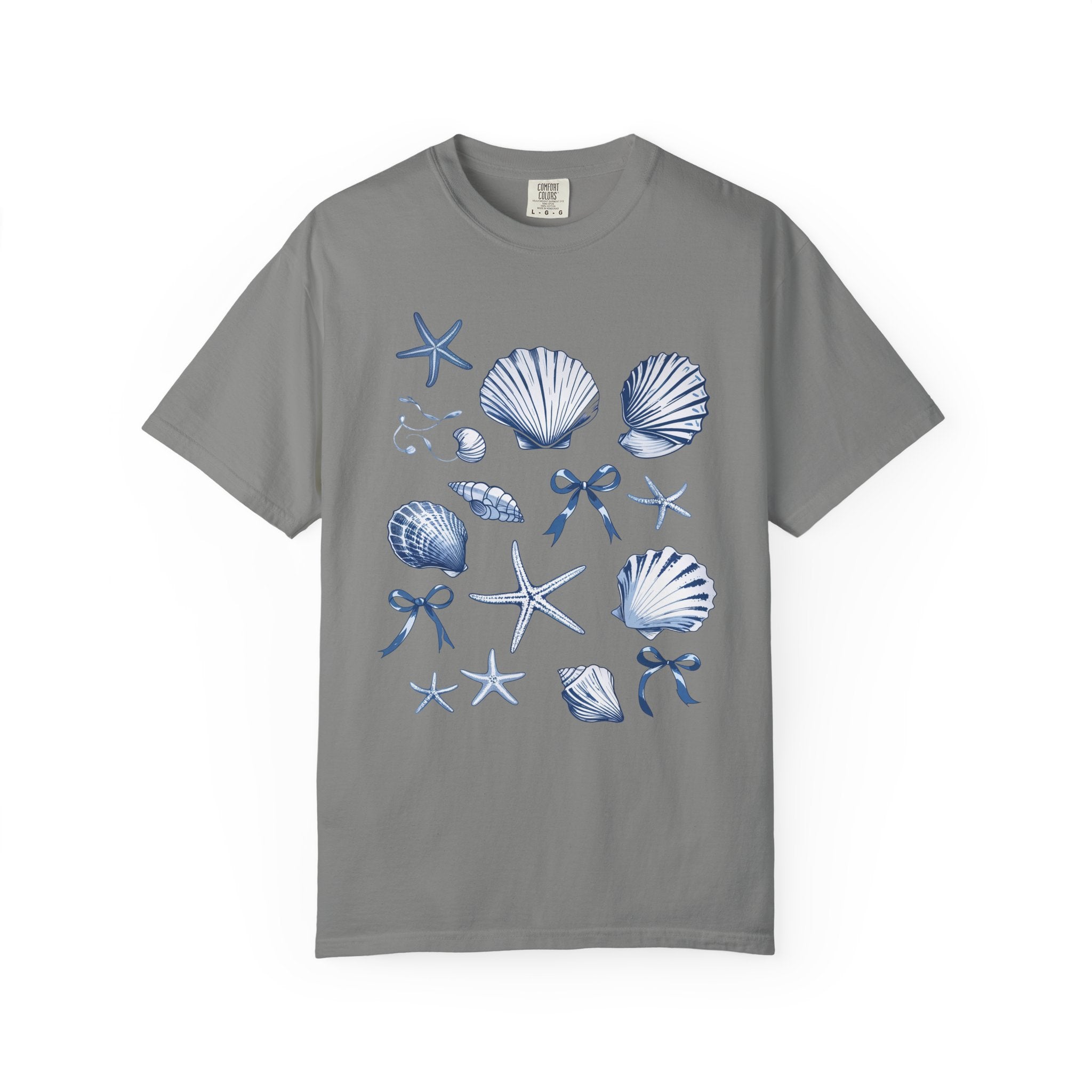 Seashell Pattern T-Shirt — Nautical Beach Shell Graphic Tee