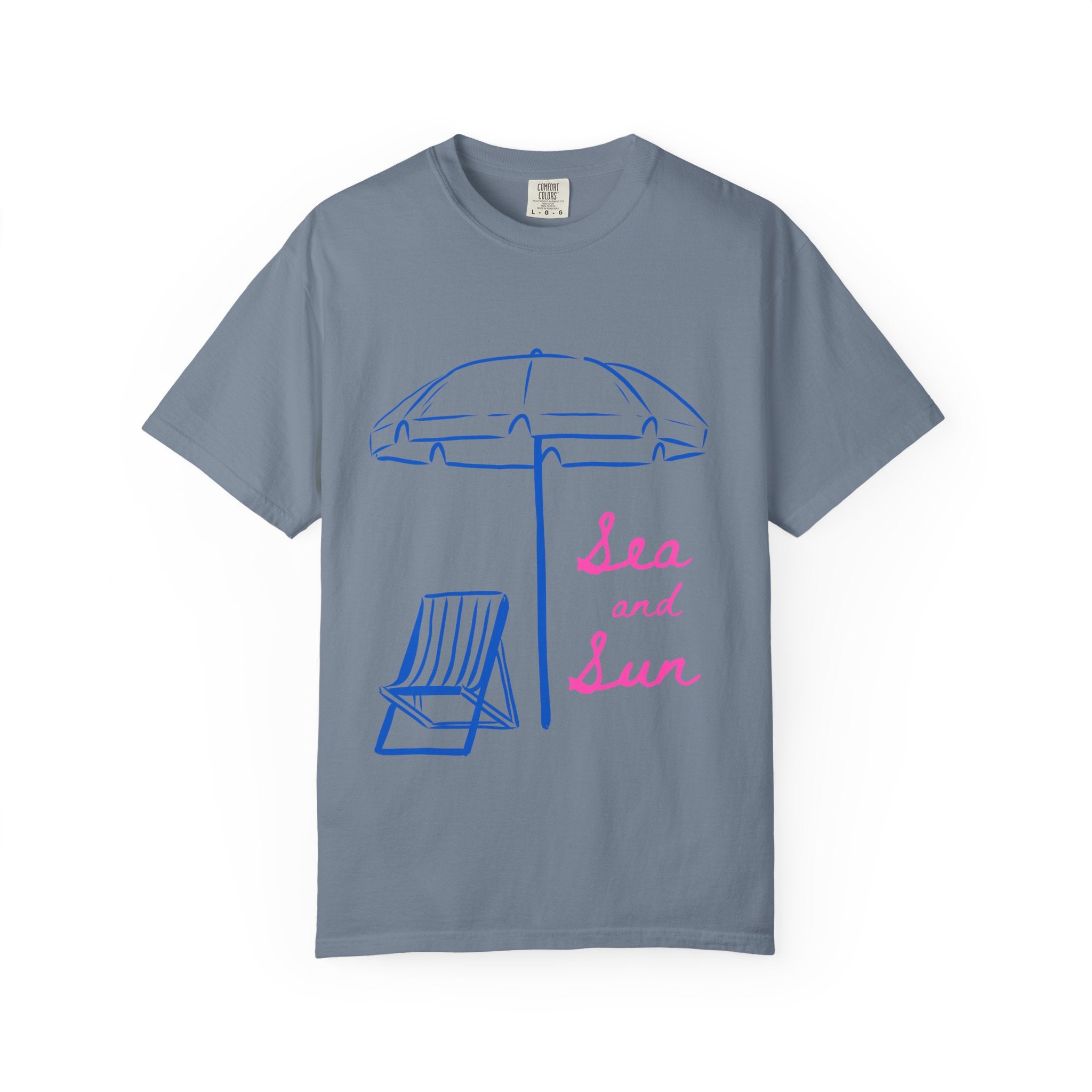 Sea and Sun T-Shirt — Beach Umbrella & Chair Graphic Tee