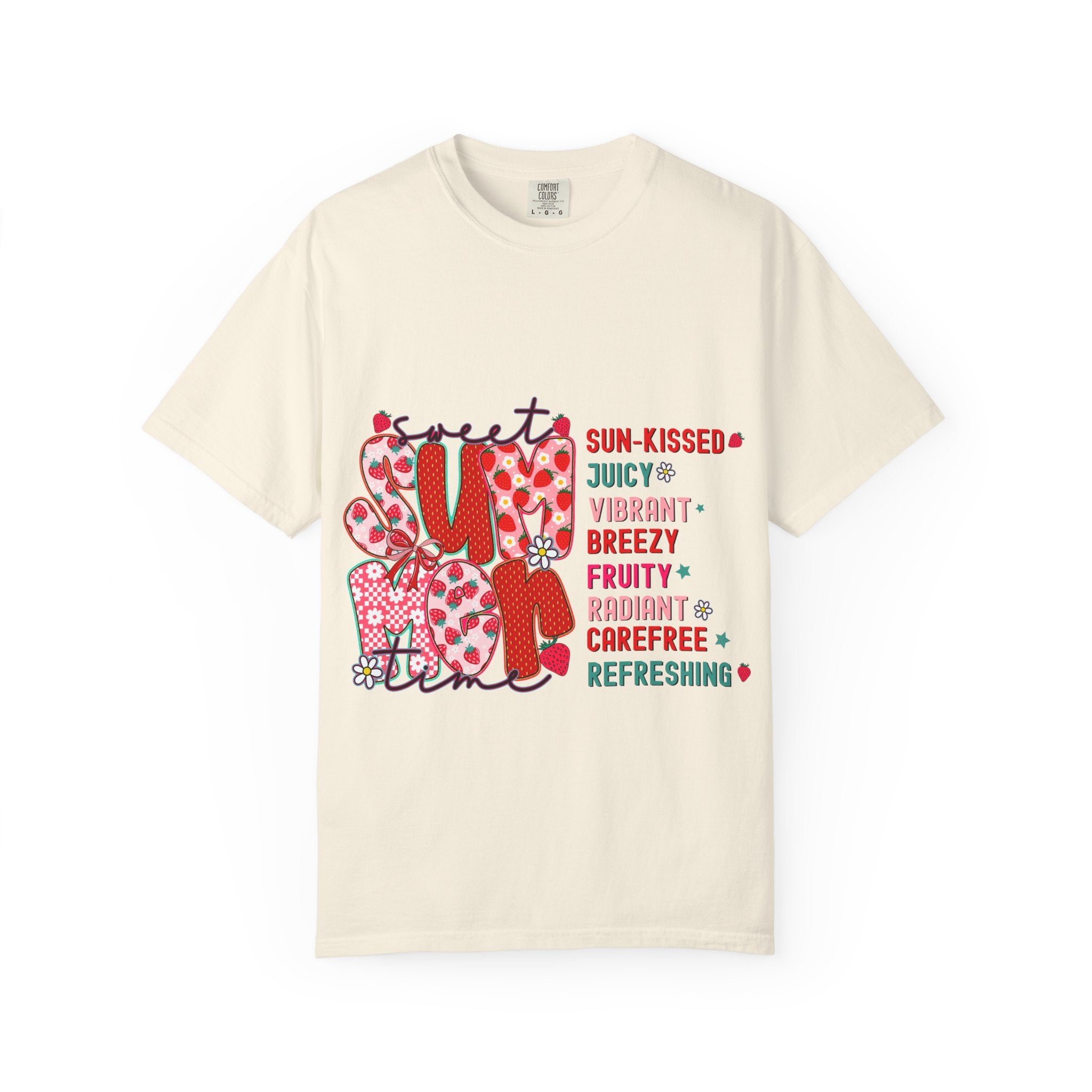 Strawberry Typography T-shirt | Fruity Sun-Kissed Graphic Tee