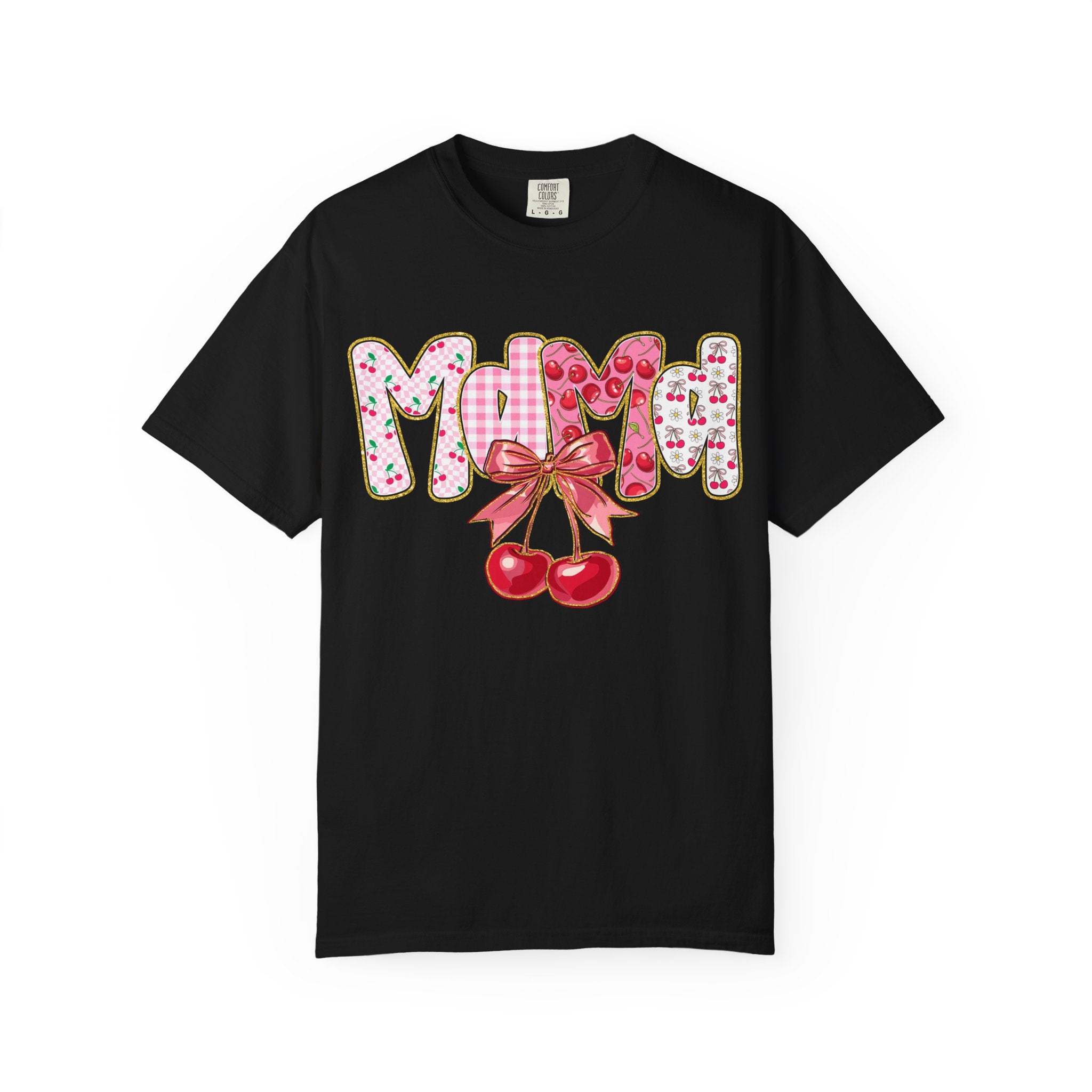 Mom Cherry Graphic T-Shirt — Cute Retro Cherry Bow Mother's Day Tee