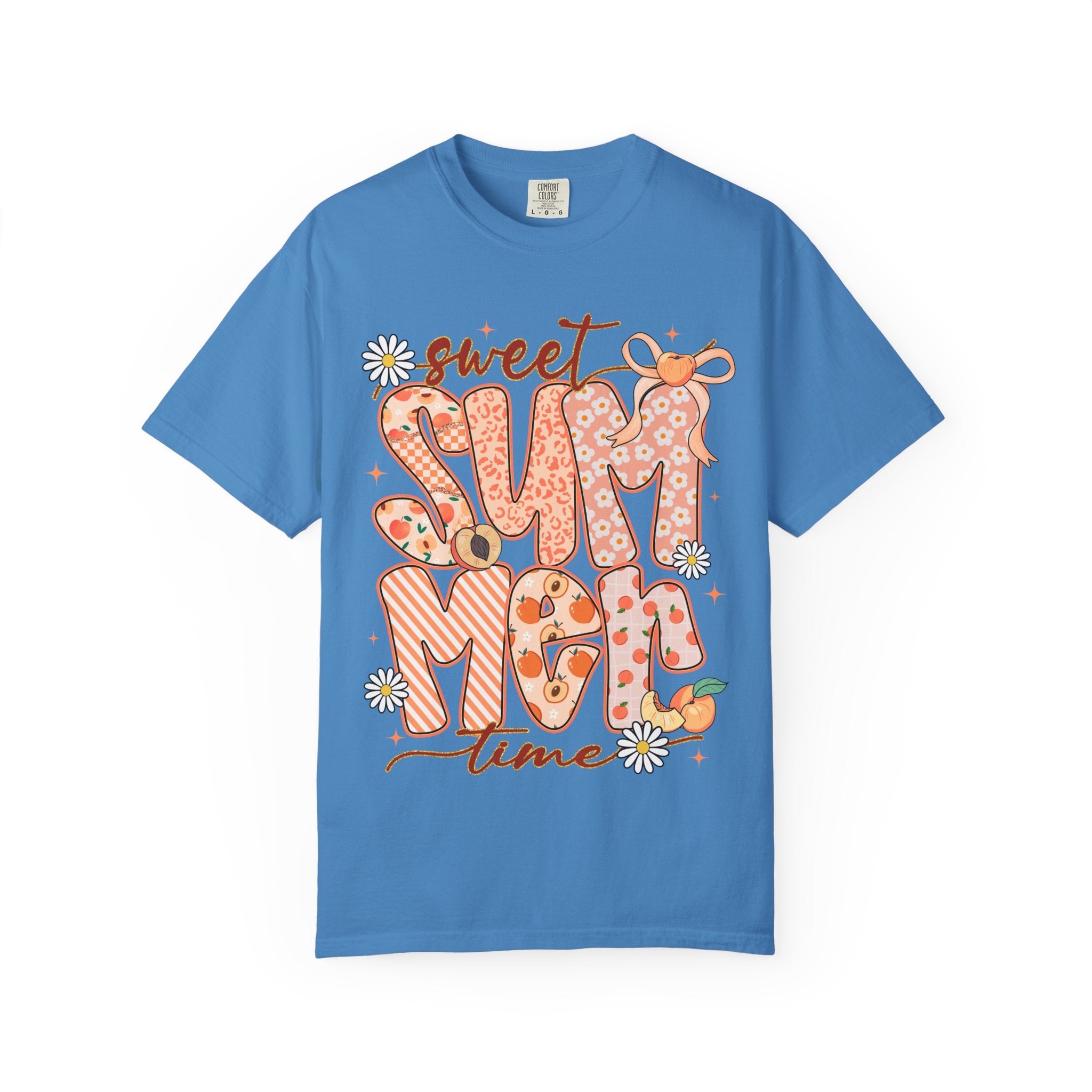 Sweet Summertime T-Shirt — Retro Peach Daisy Graphic