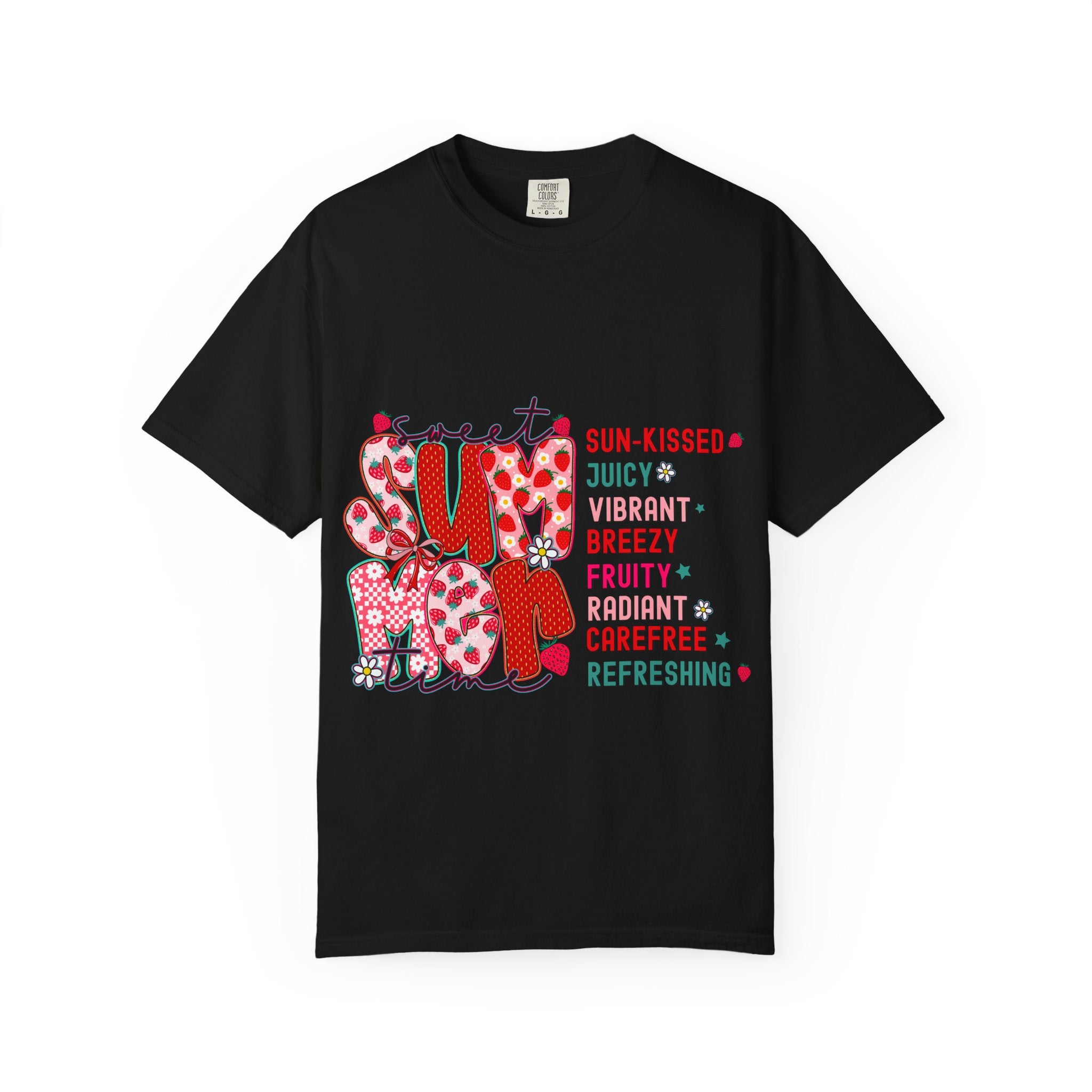 Strawberry Typography T-shirt | Fruity Sun-Kissed Graphic Tee