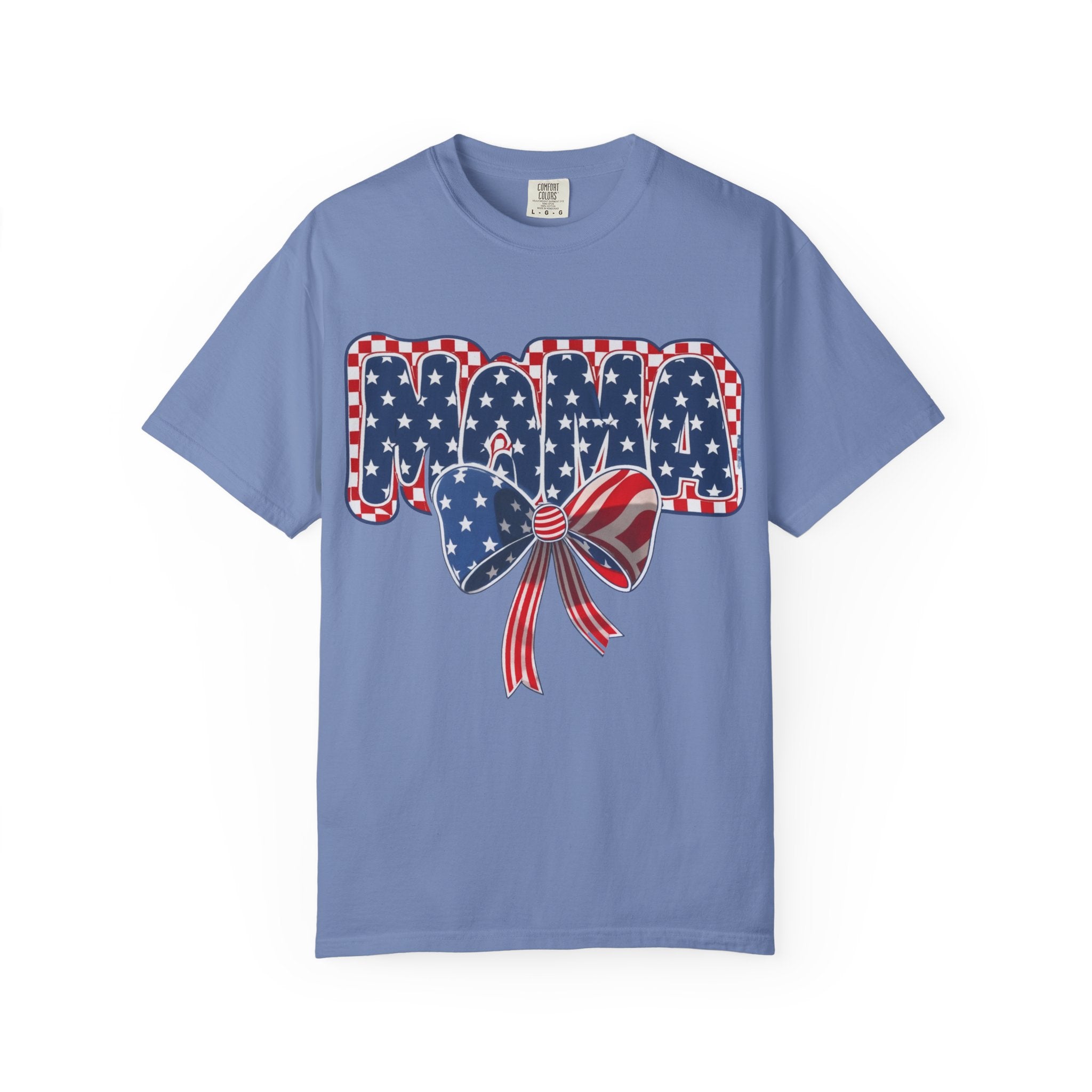 Mama Patriotic T-Shirt — American Flag Bow 4th of July Tee