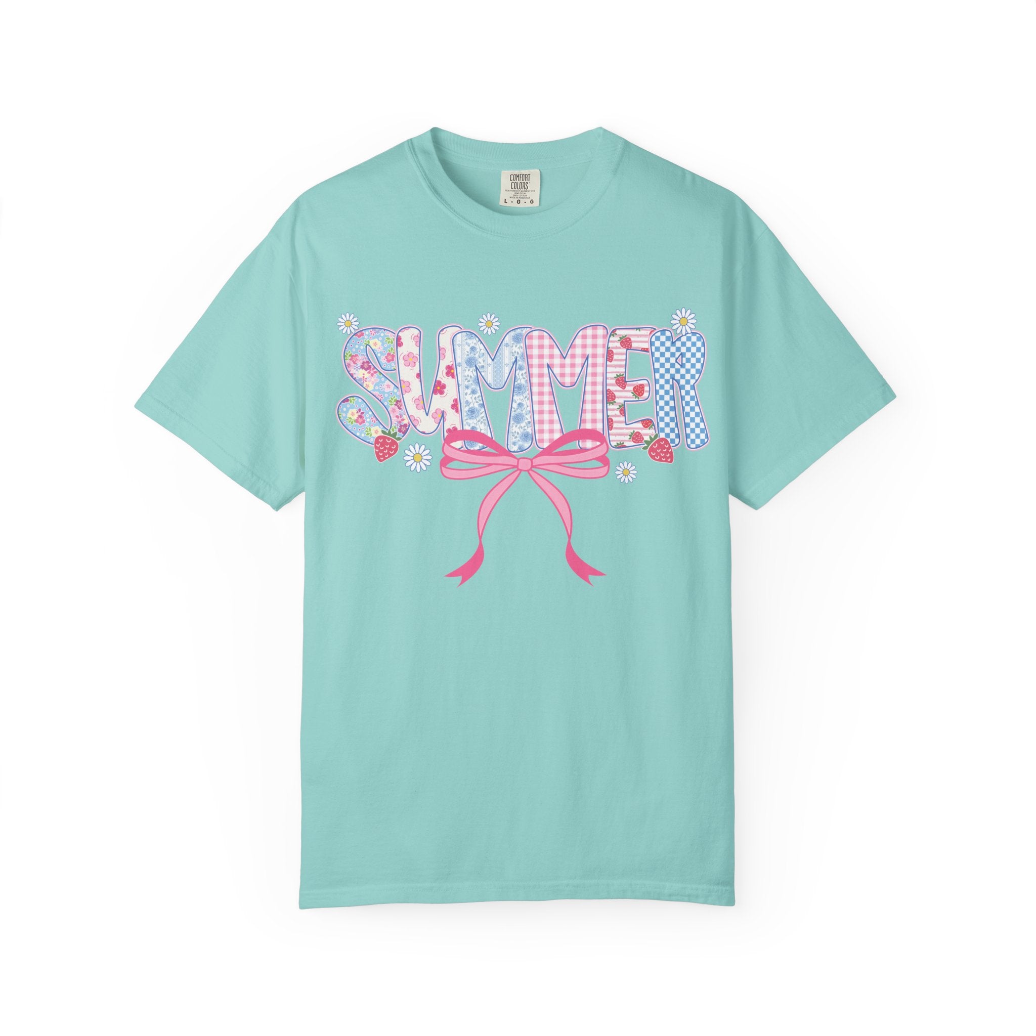 Summer Bow T-Shirt — Cute Pastel ‘SUMMER’ Graphic Tee