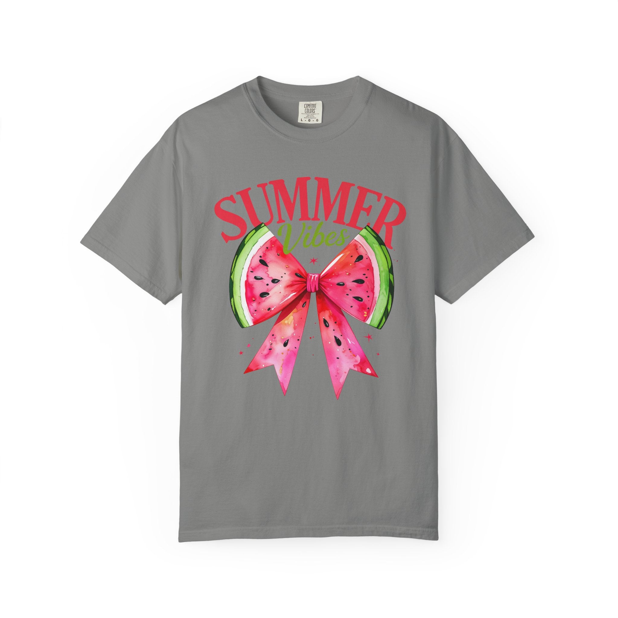 Summer Vibes Watermelon Bow T-Shirt | Tropical Fruit Graphic