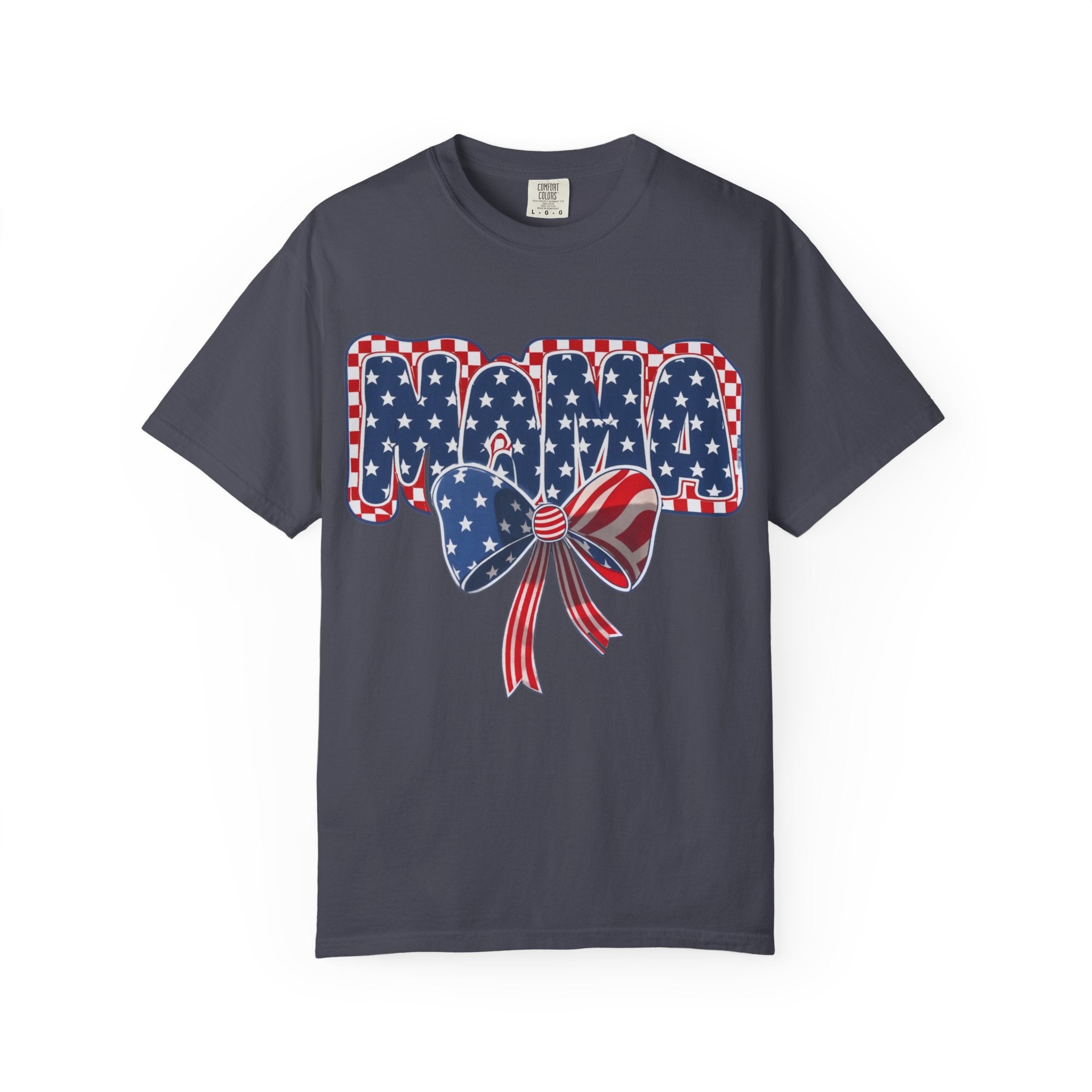 Mama Patriotic T-Shirt — American Flag Bow 4th of July Tee