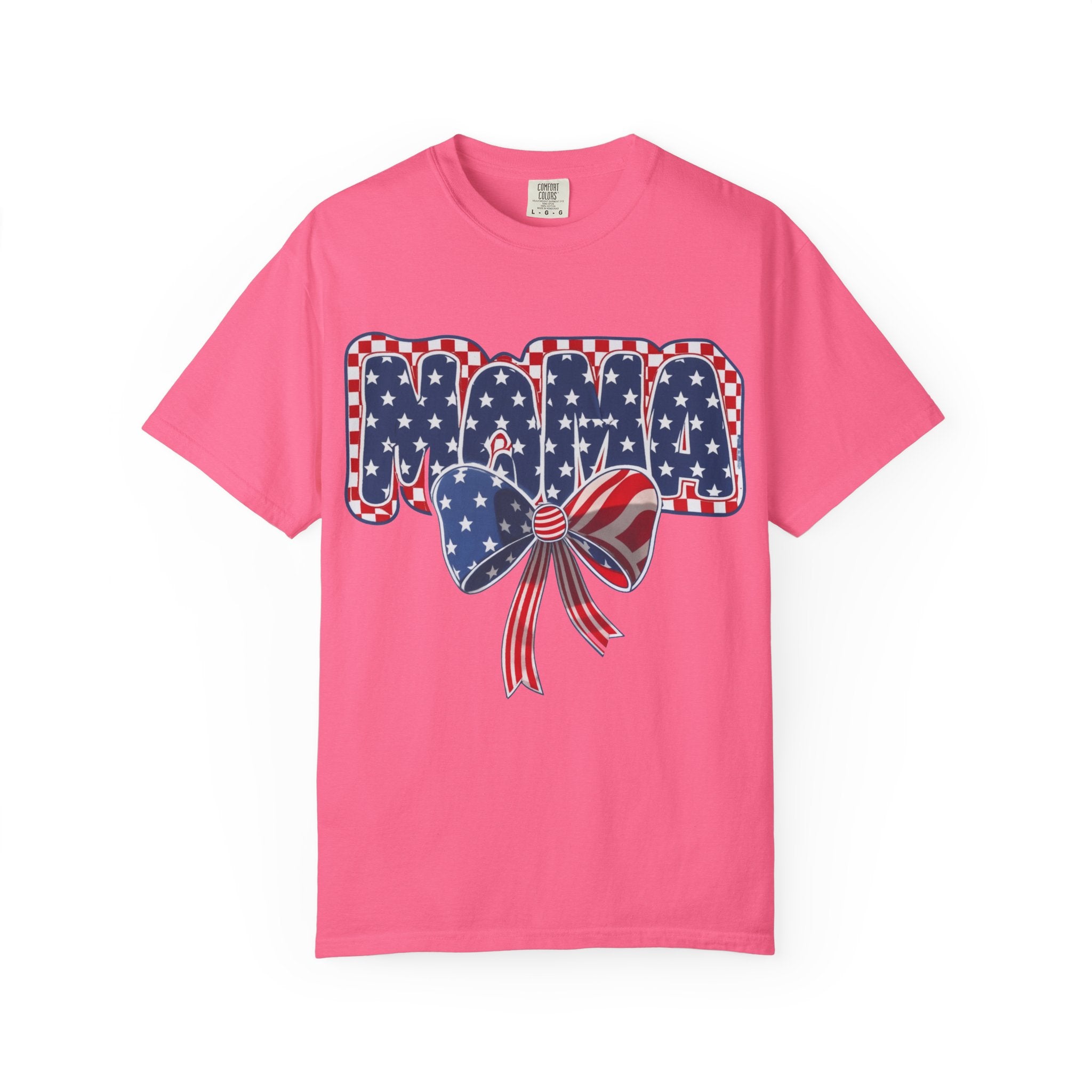 Mama Patriotic T-Shirt — American Flag Bow 4th of July Tee