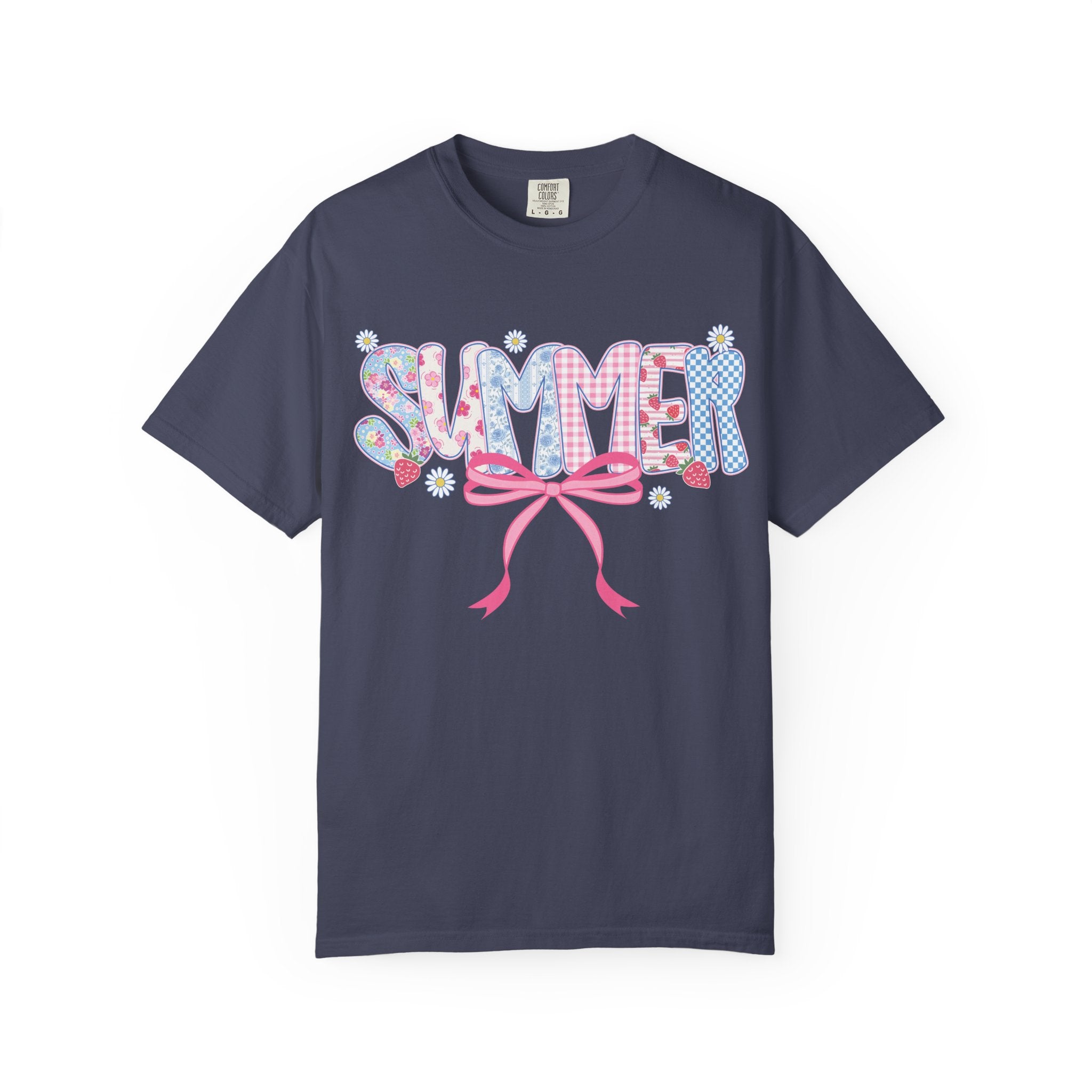Summer Bow T-Shirt — Cute Pastel ‘SUMMER’ Graphic Tee