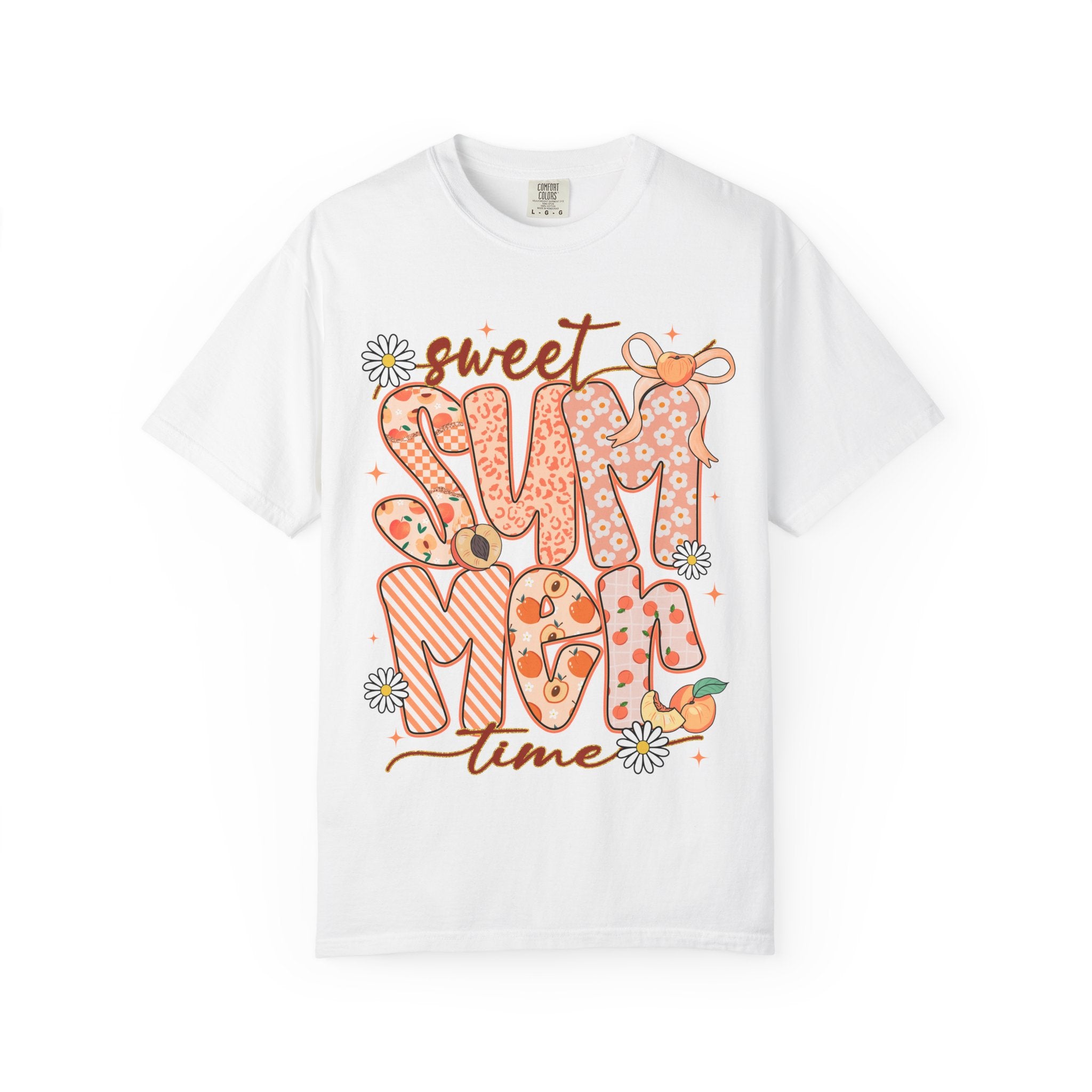 Sweet Summertime T-Shirt — Retro Peach Daisy Graphic