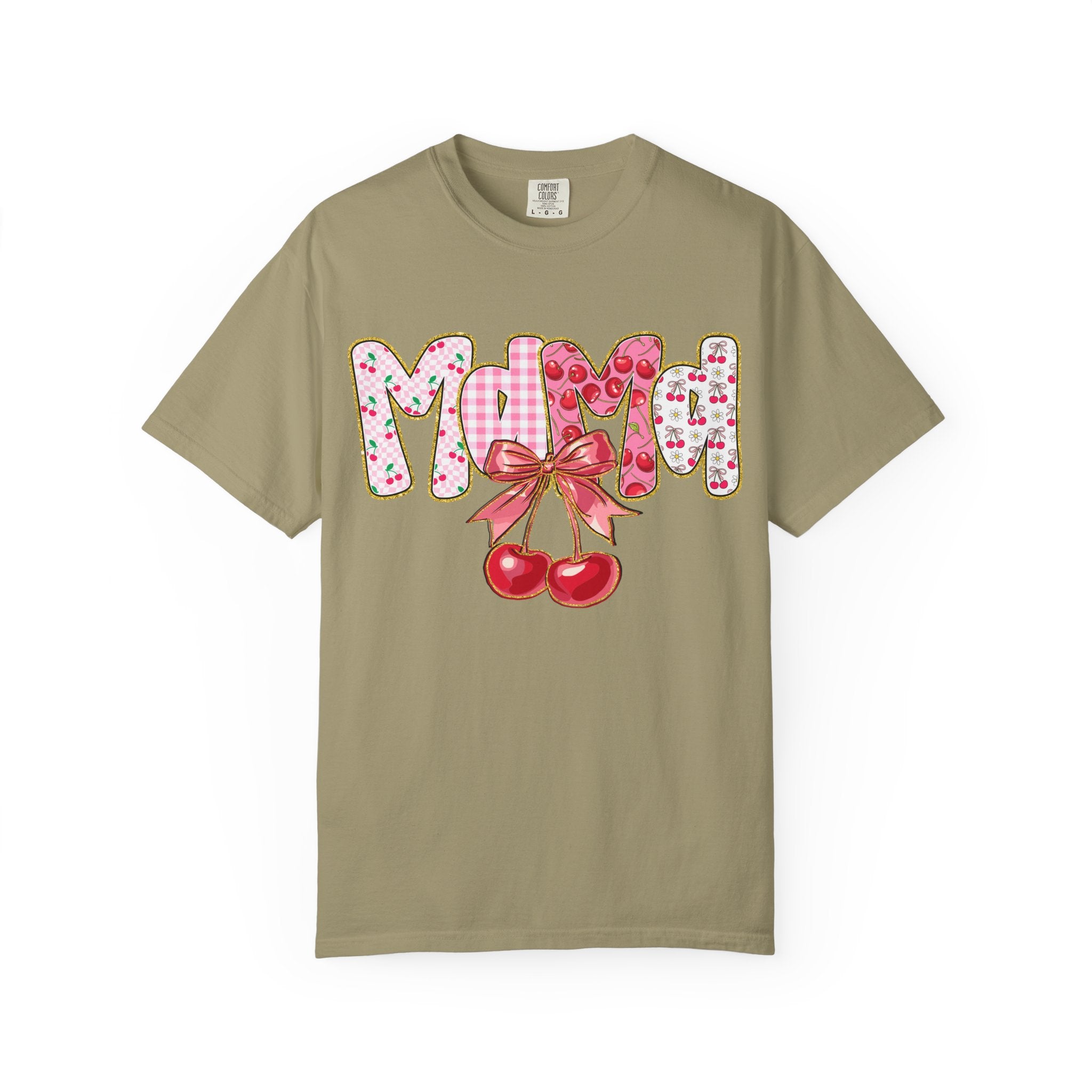 Mom Cherry Graphic T-Shirt — Cute Retro Cherry Bow Mother's Day Tee