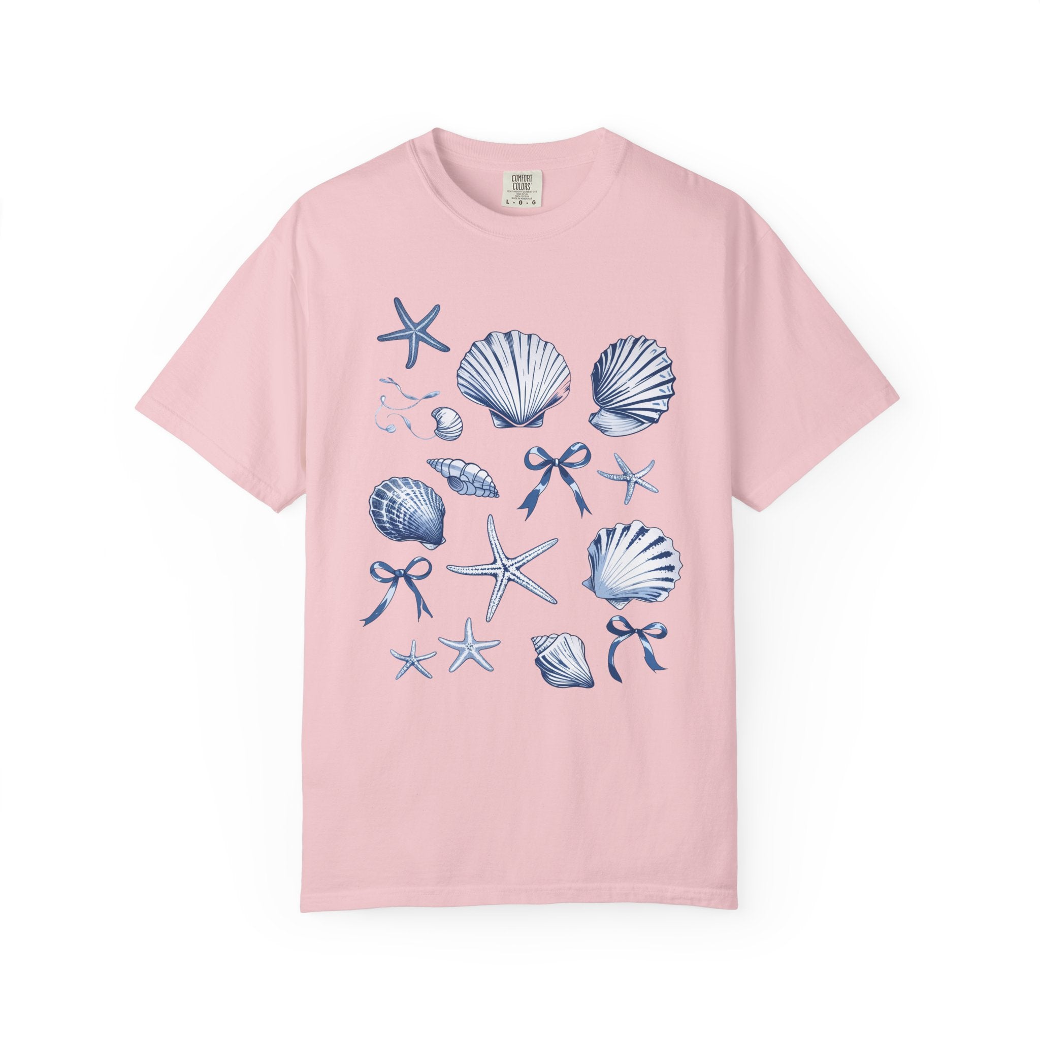 Seashell Pattern T-Shirt — Nautical Beach Shell Graphic Tee