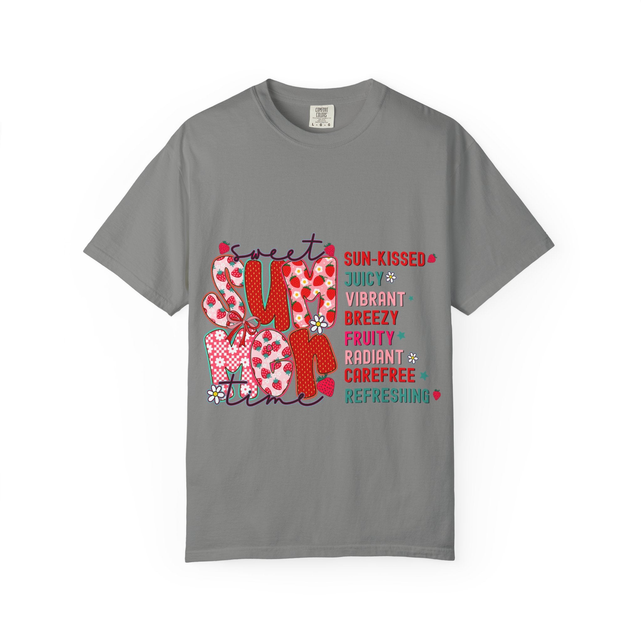 Strawberry Typography T-shirt | Fruity Sun-Kissed Graphic Tee
