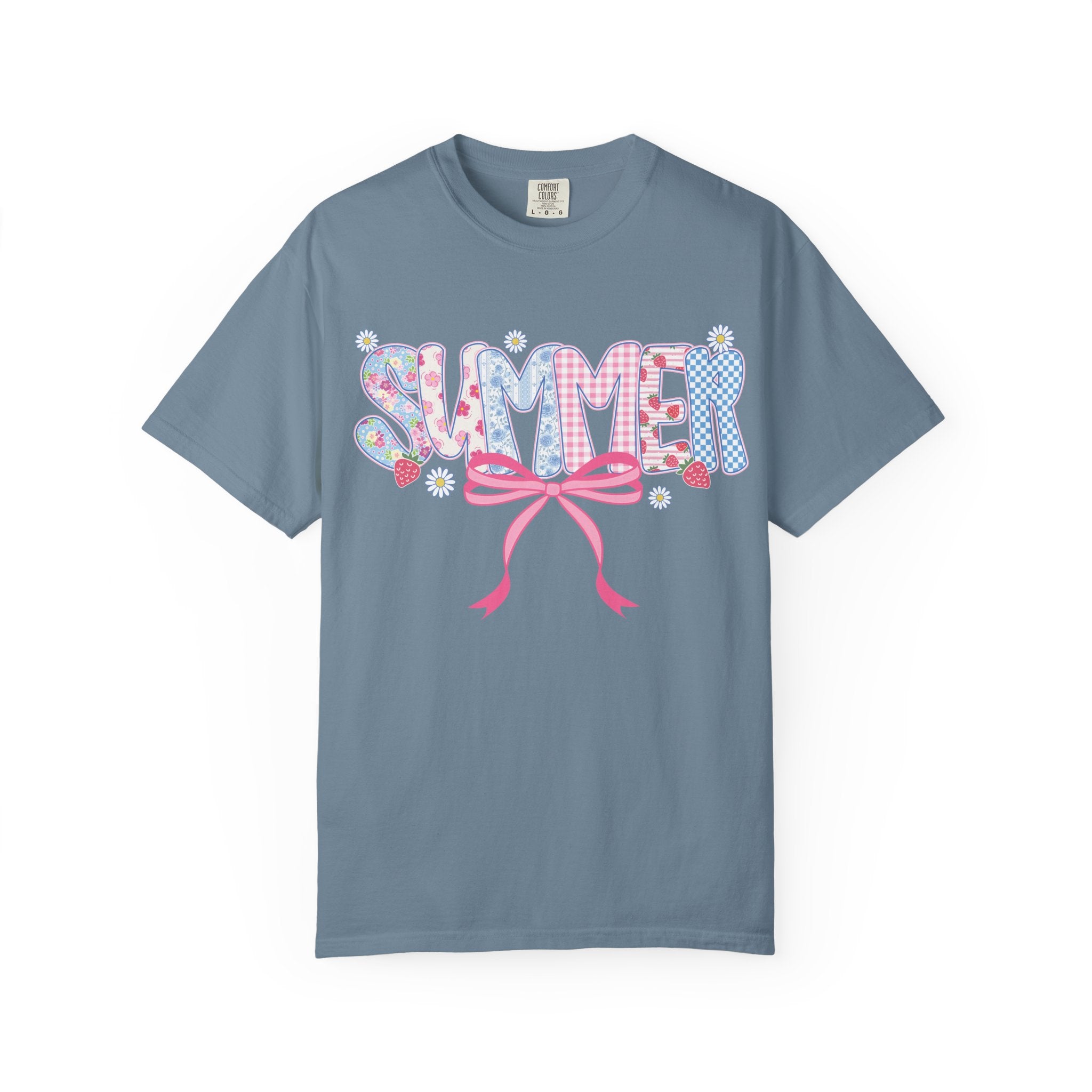 Summer Bow T-Shirt — Cute Pastel ‘SUMMER’ Graphic Tee