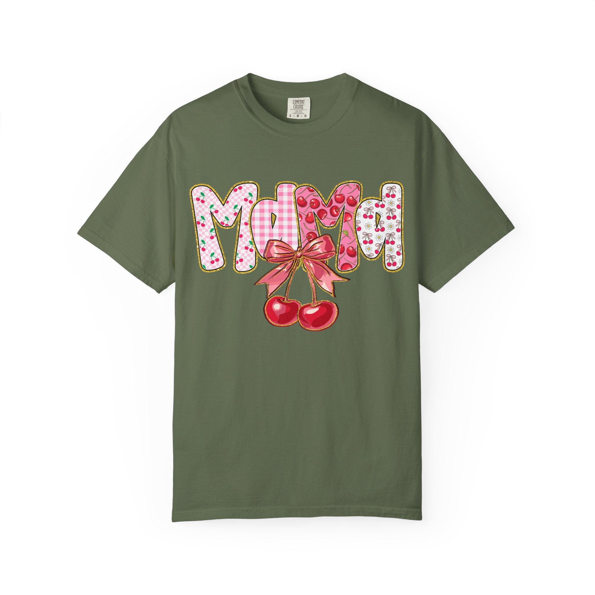 Mom Cherry Graphic T-Shirt — Cute Retro Cherry Bow Mother's Day Tee