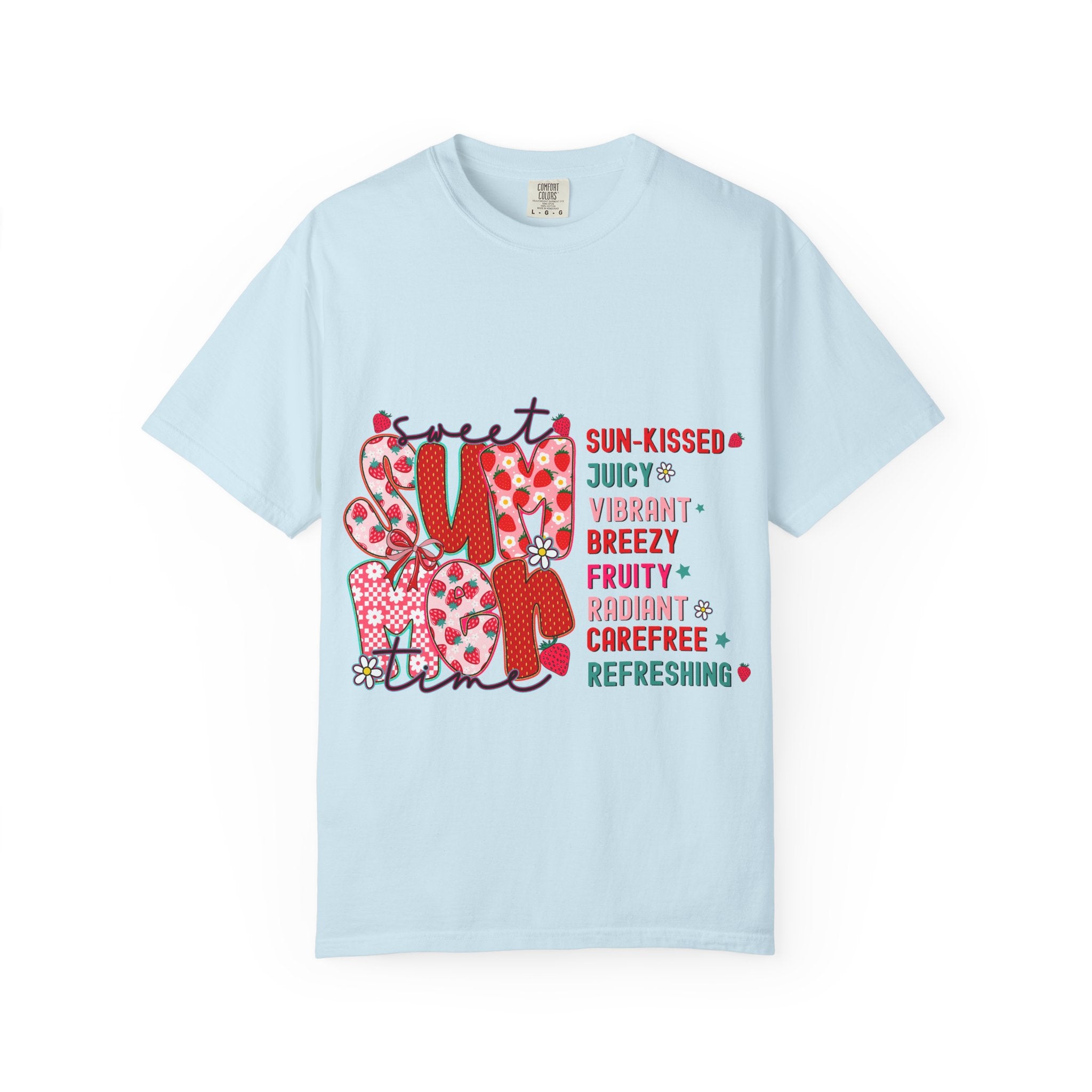 Strawberry Typography T-shirt | Fruity Sun-Kissed Graphic Tee