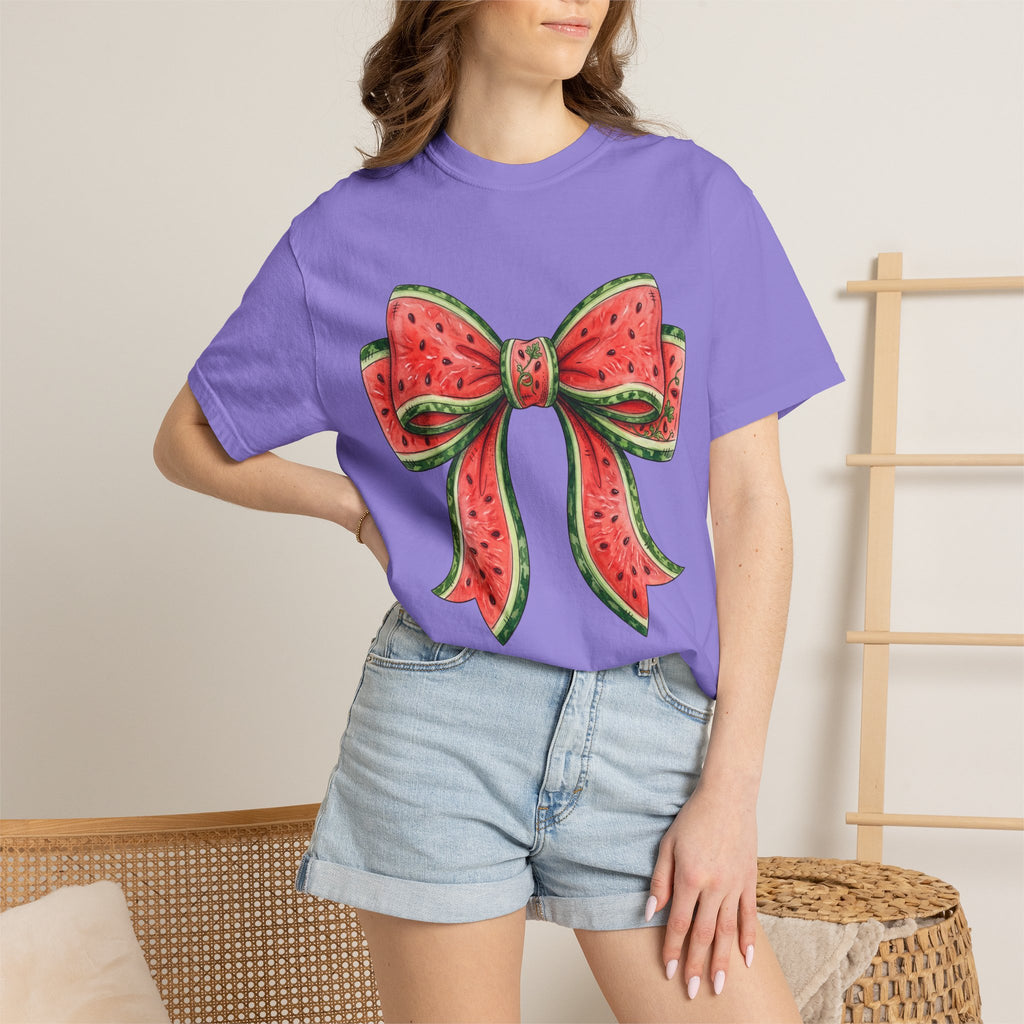 Watermelon Bow T-Shirt | Summer Fruit Graphic