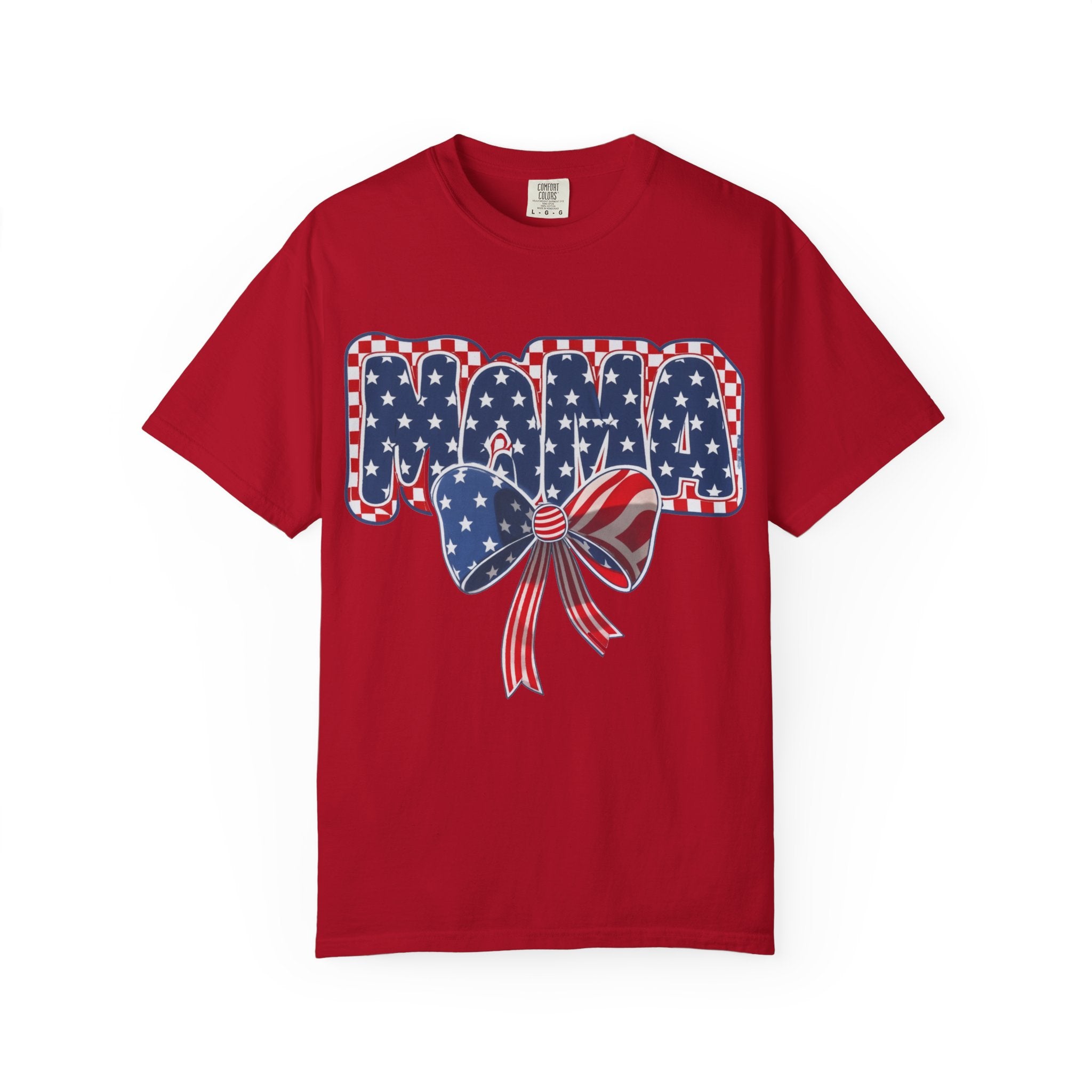 Mama Patriotic T-Shirt — American Flag Bow 4th of July Tee