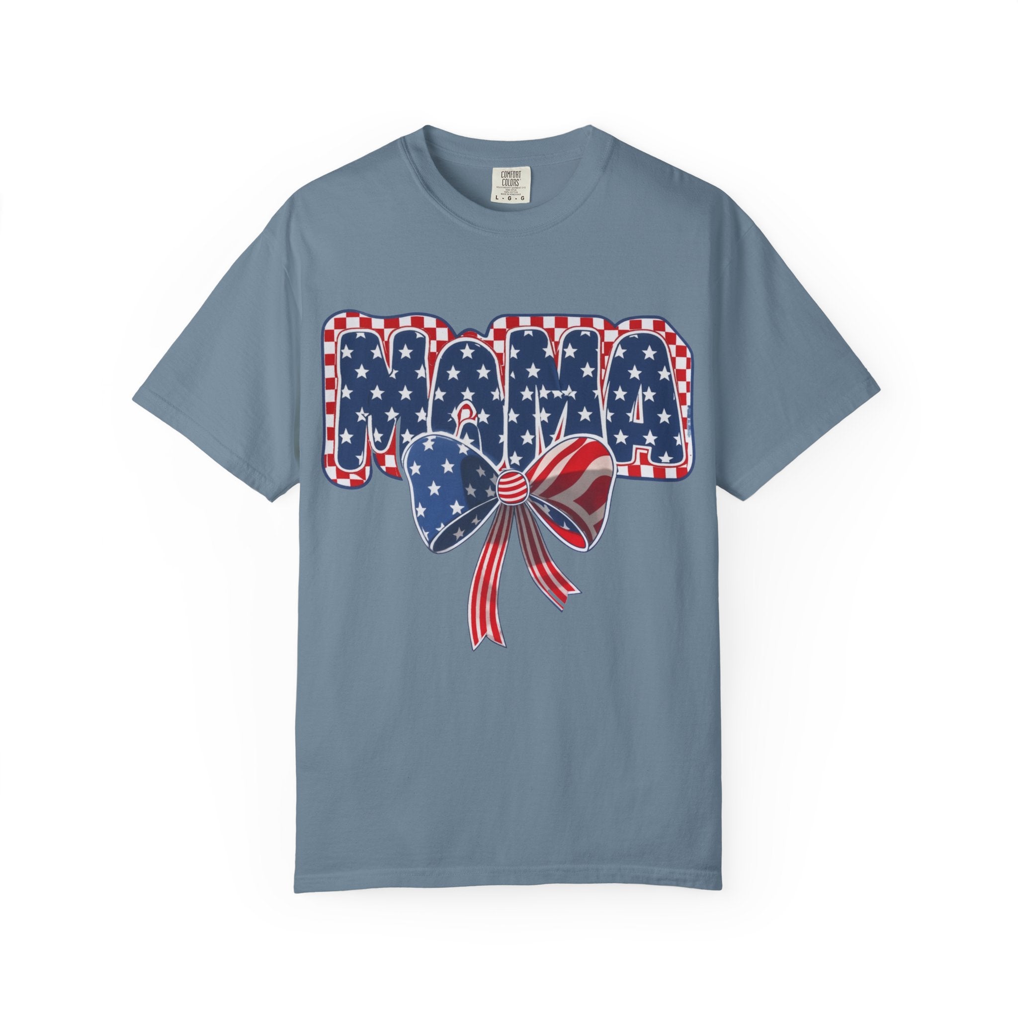 Mama Patriotic T-Shirt — American Flag Bow 4th of July Tee