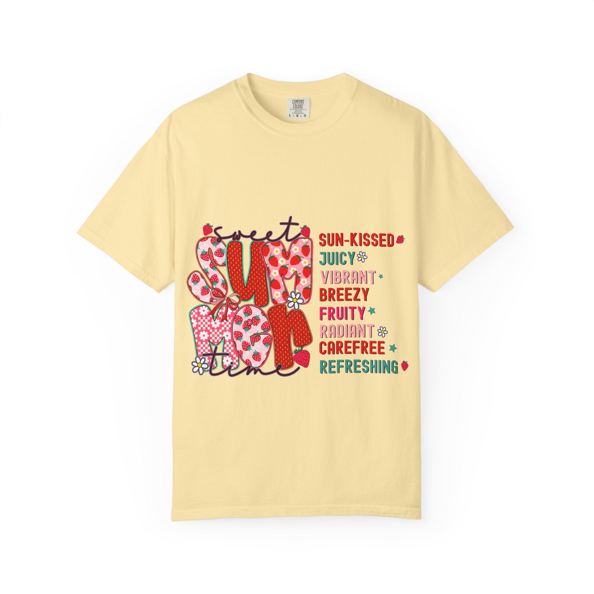Strawberry Typography T-shirt | Fruity Sun-Kissed Graphic Tee