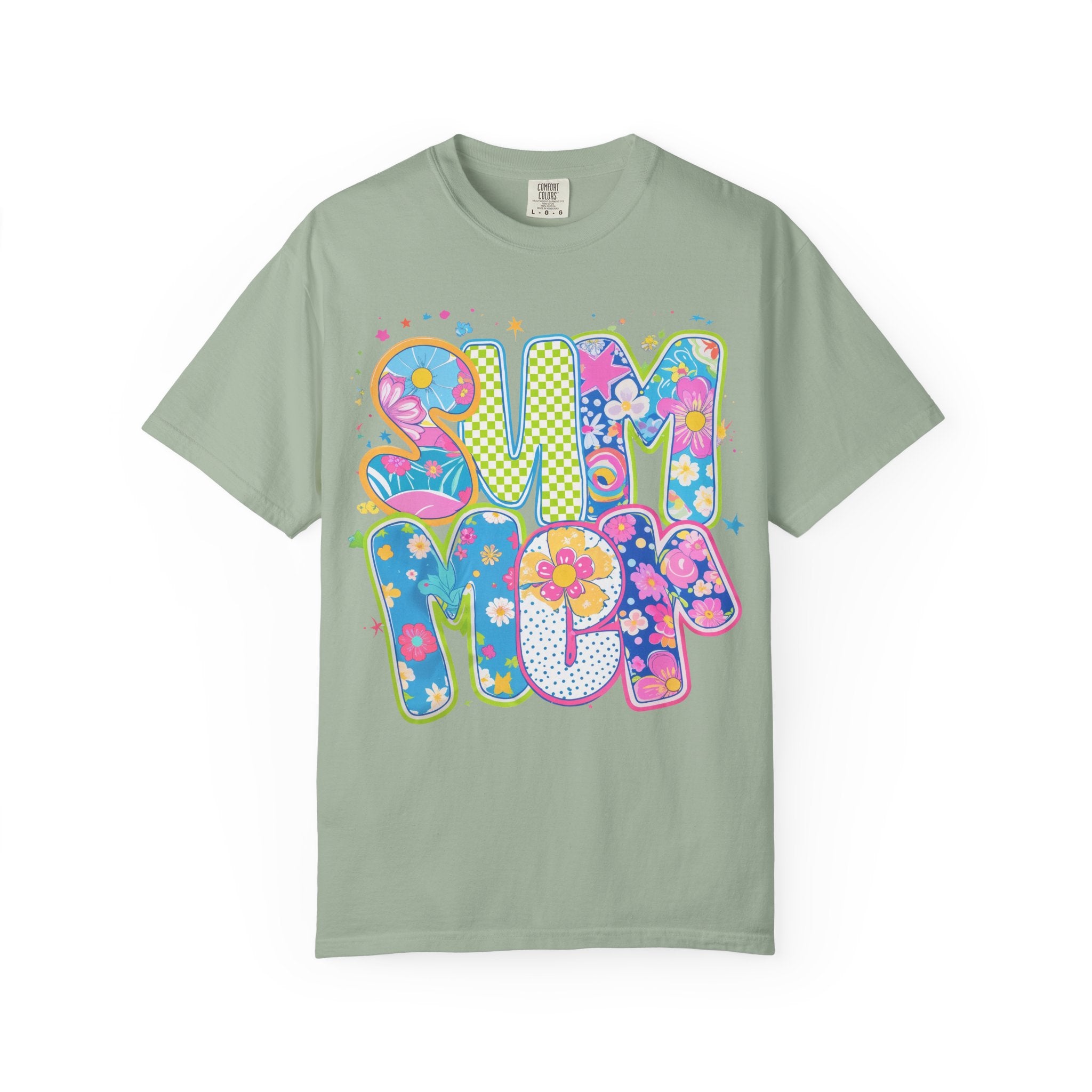 70s Retro 'Summer' Psychedelic Text T-Shirt | Flower Power, Bright Colors