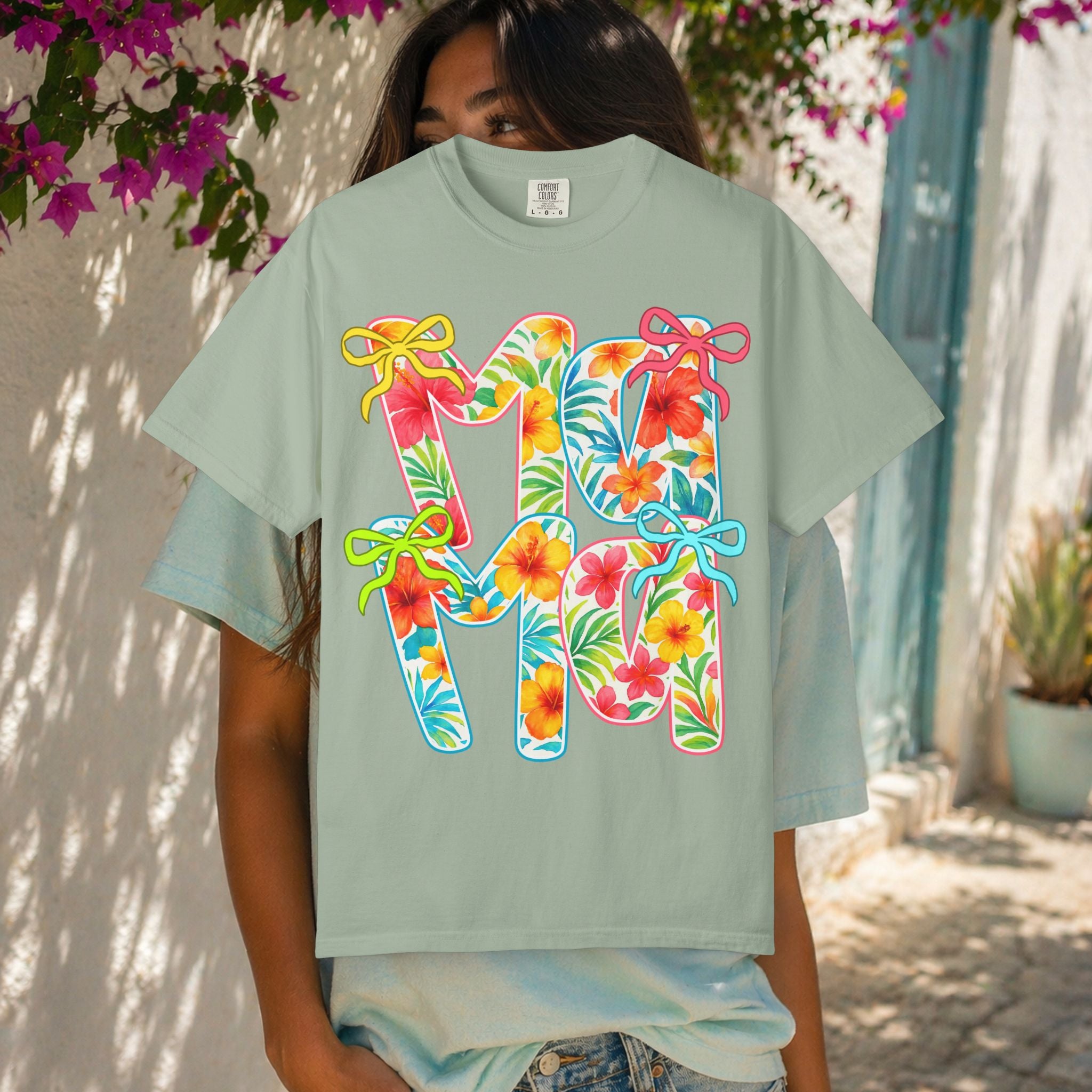 Floral Hawaiian M&M Graphic T-Shirt | Tropical Letterprint Tee