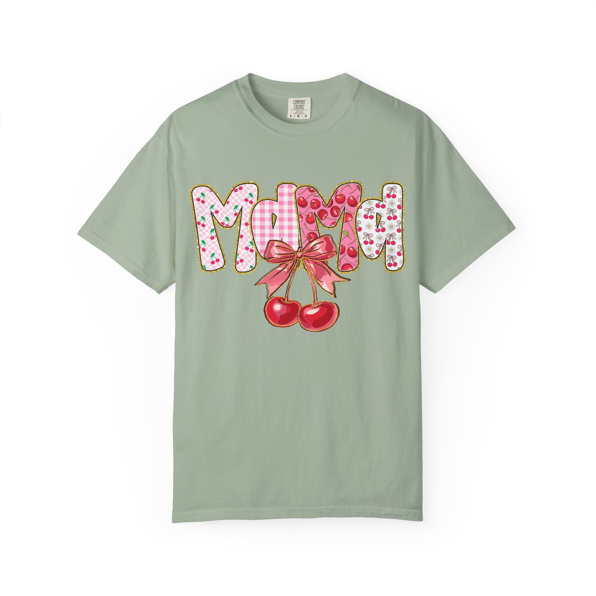 Mom Cherry Graphic T-Shirt — Cute Retro Cherry Bow Mother's Day Tee