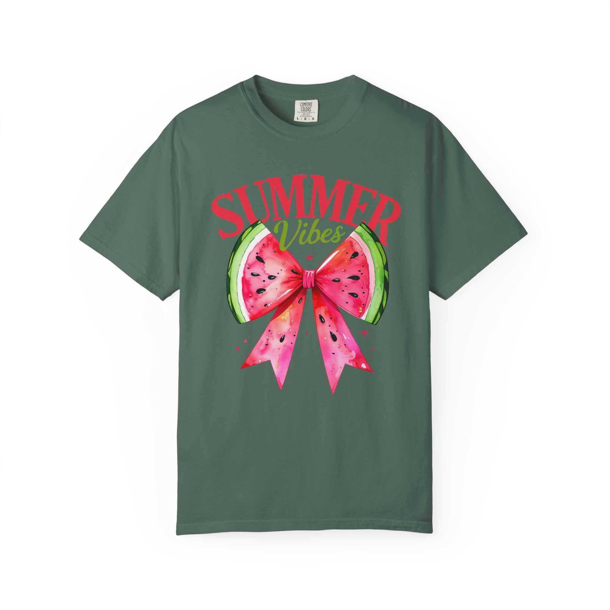 Summer Vibes Watermelon Bow T-Shirt | Tropical Fruit Graphic