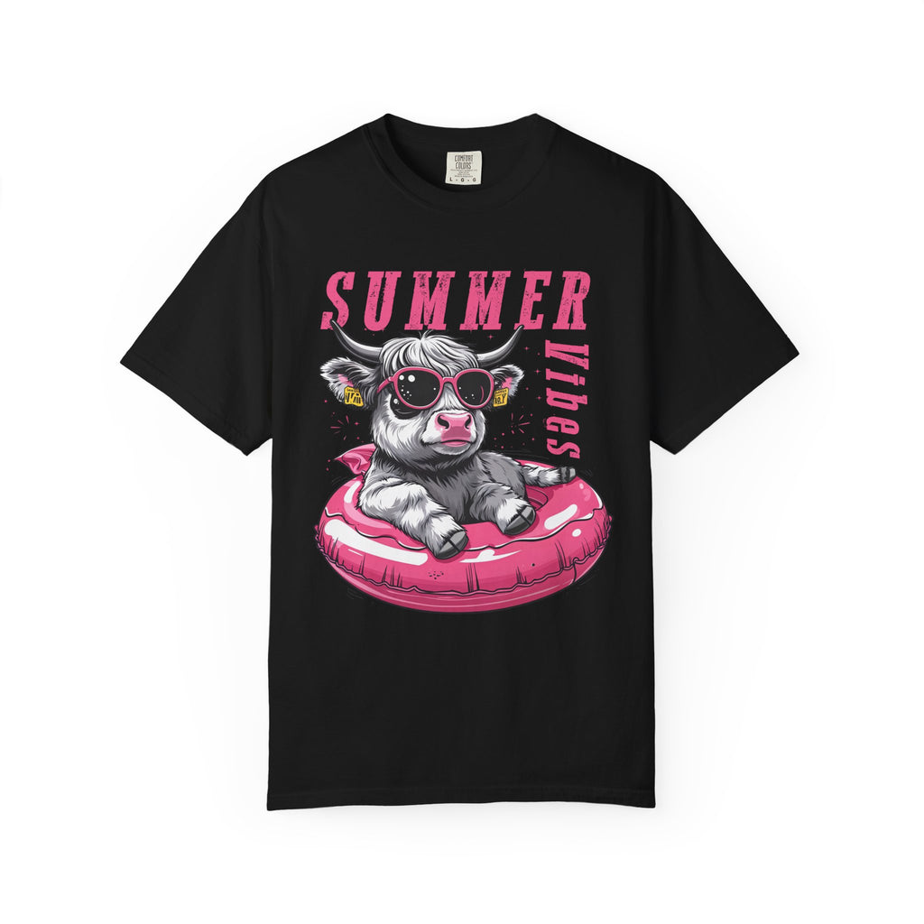 T-Shirt — "Summer Vibes" Cow Float Graphic Tee