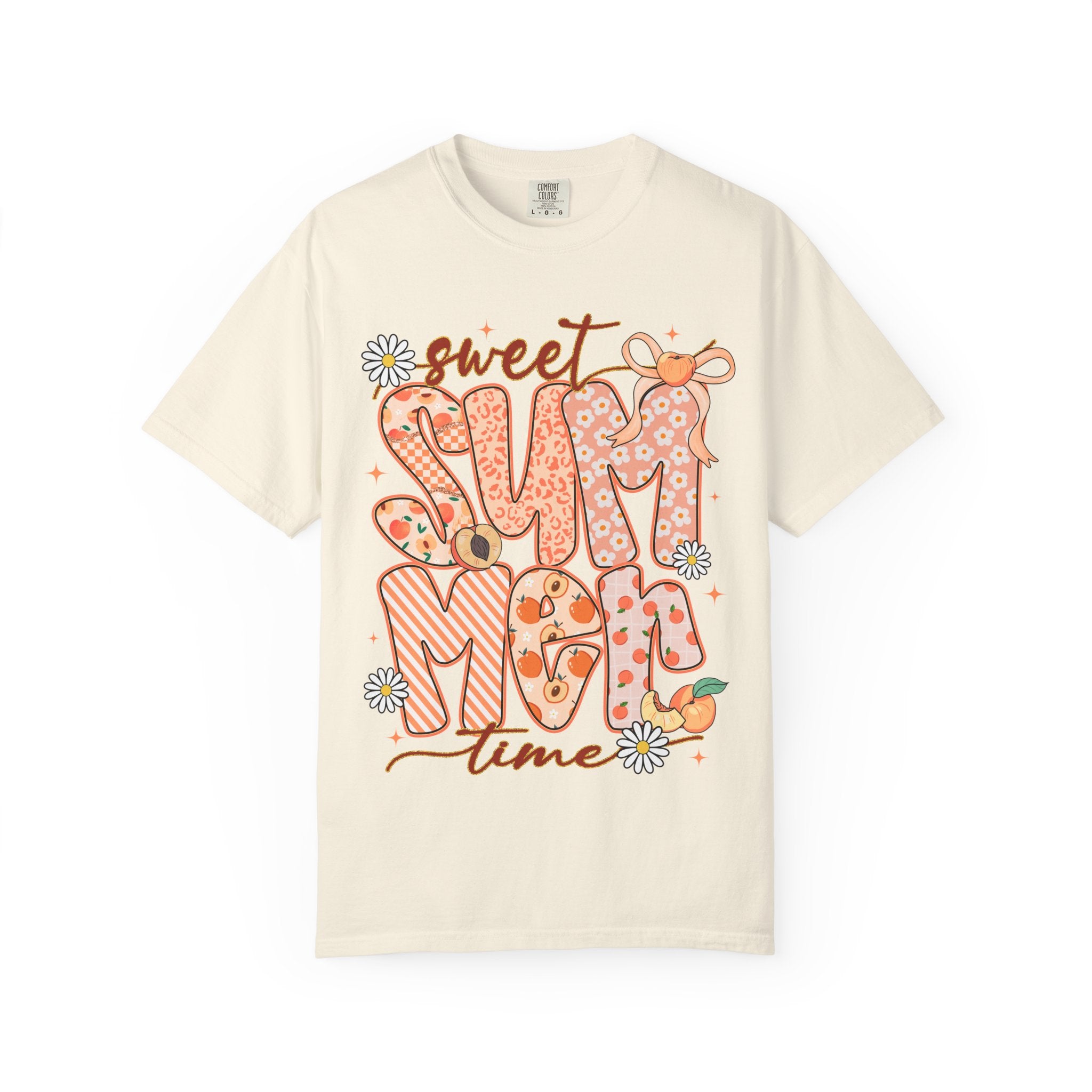 Sweet Summertime T-Shirt — Retro Peach Daisy Graphic