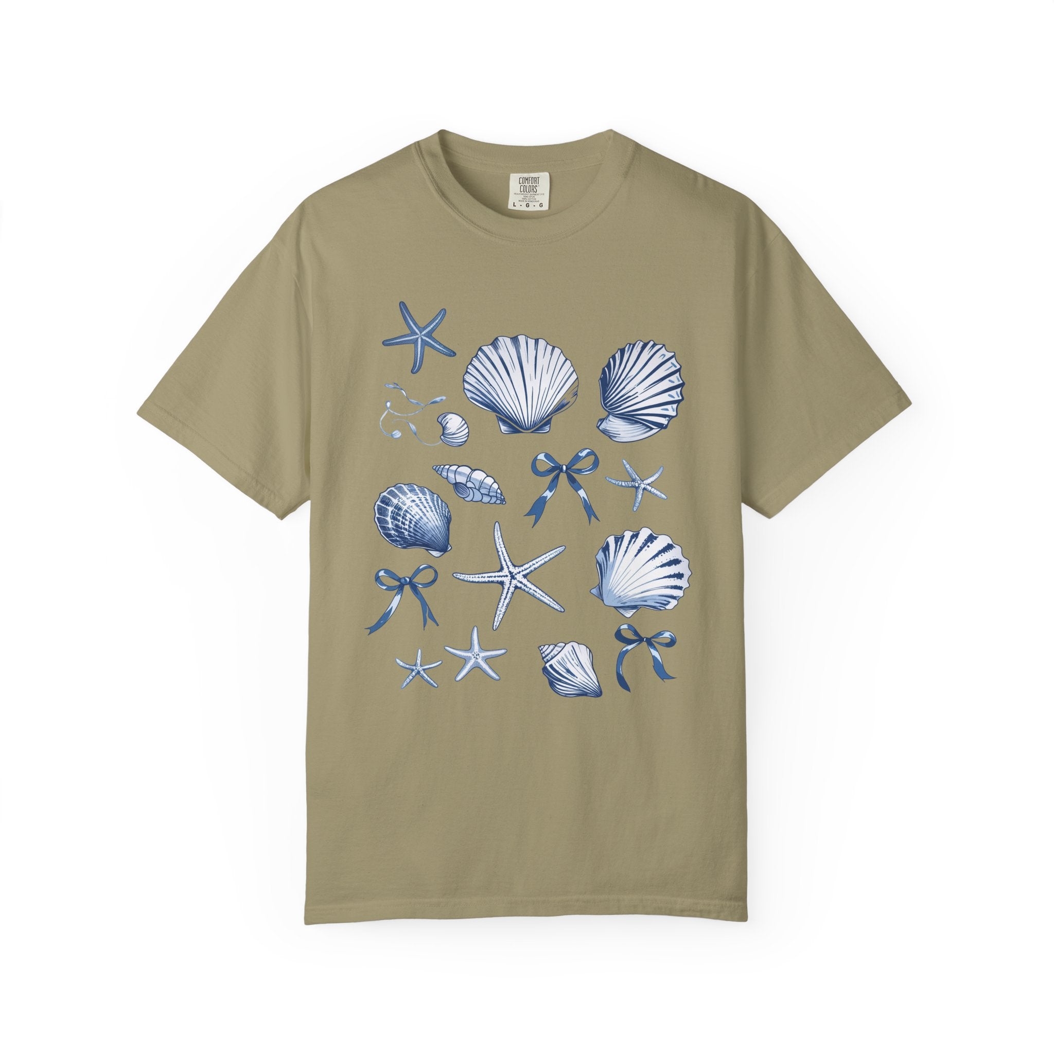 Seashell Pattern T-Shirt — Nautical Beach Shell Graphic Tee
