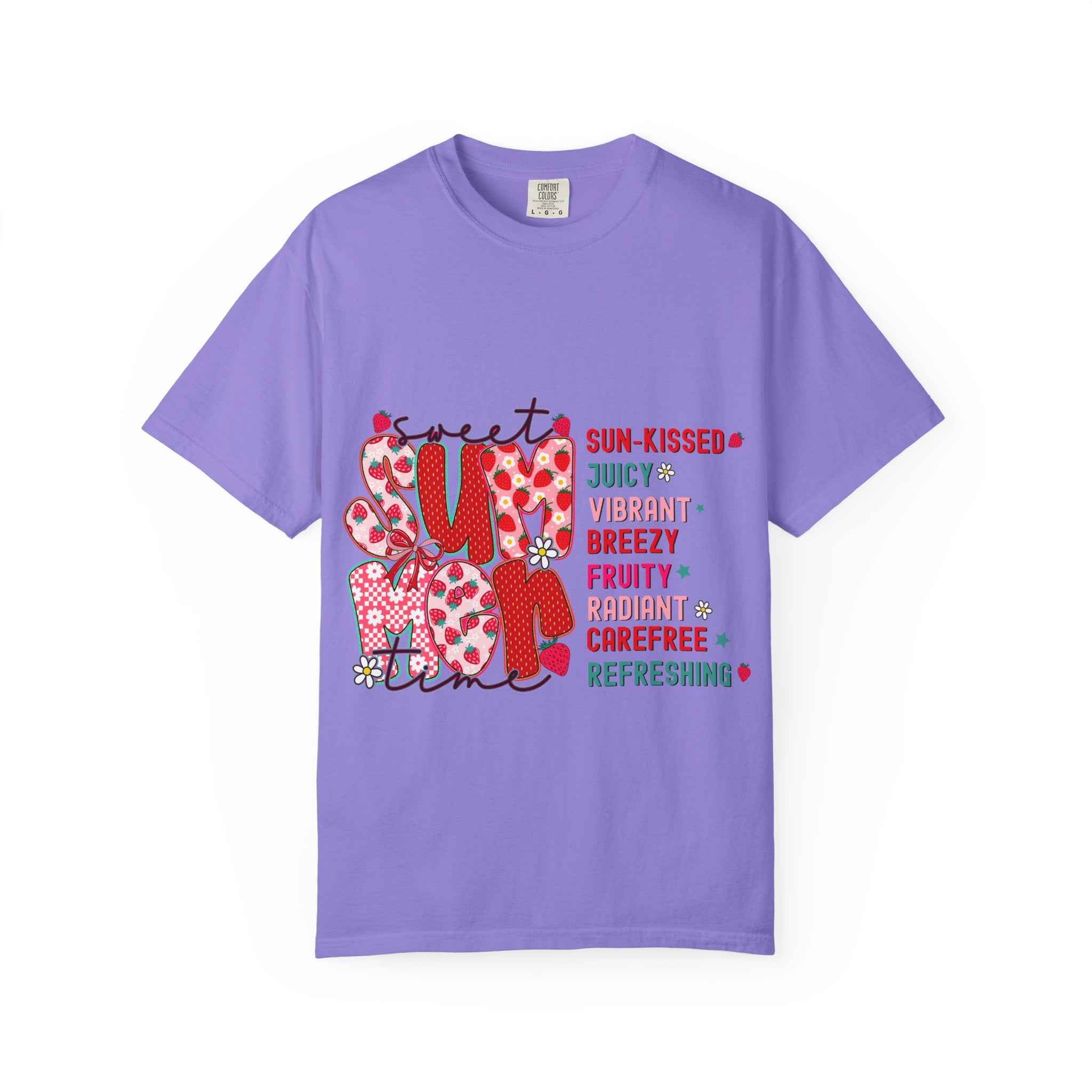 Strawberry Typography T-shirt | Fruity Sun-Kissed Graphic Tee
