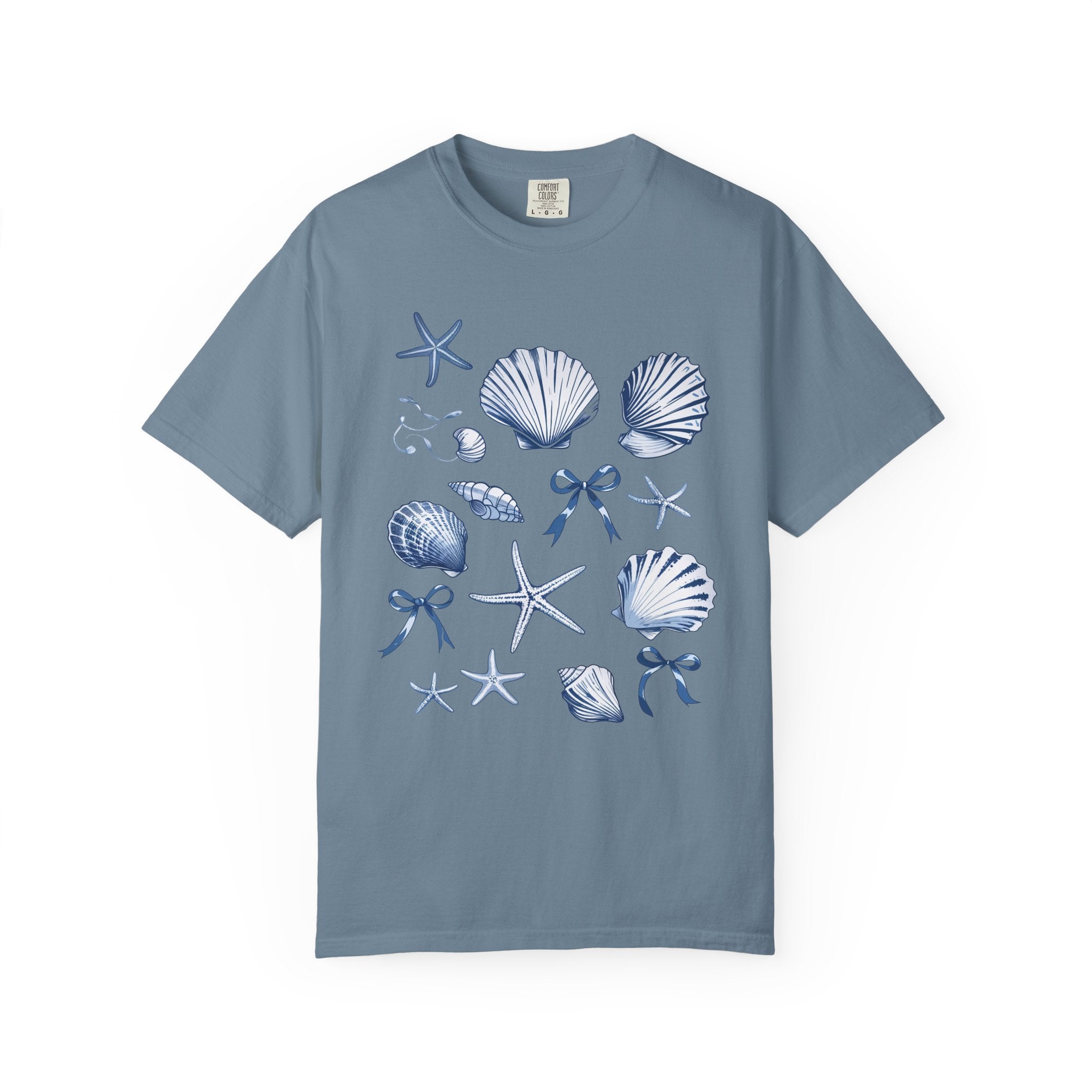 Seashell Pattern T-Shirt — Nautical Beach Shell Graphic Tee