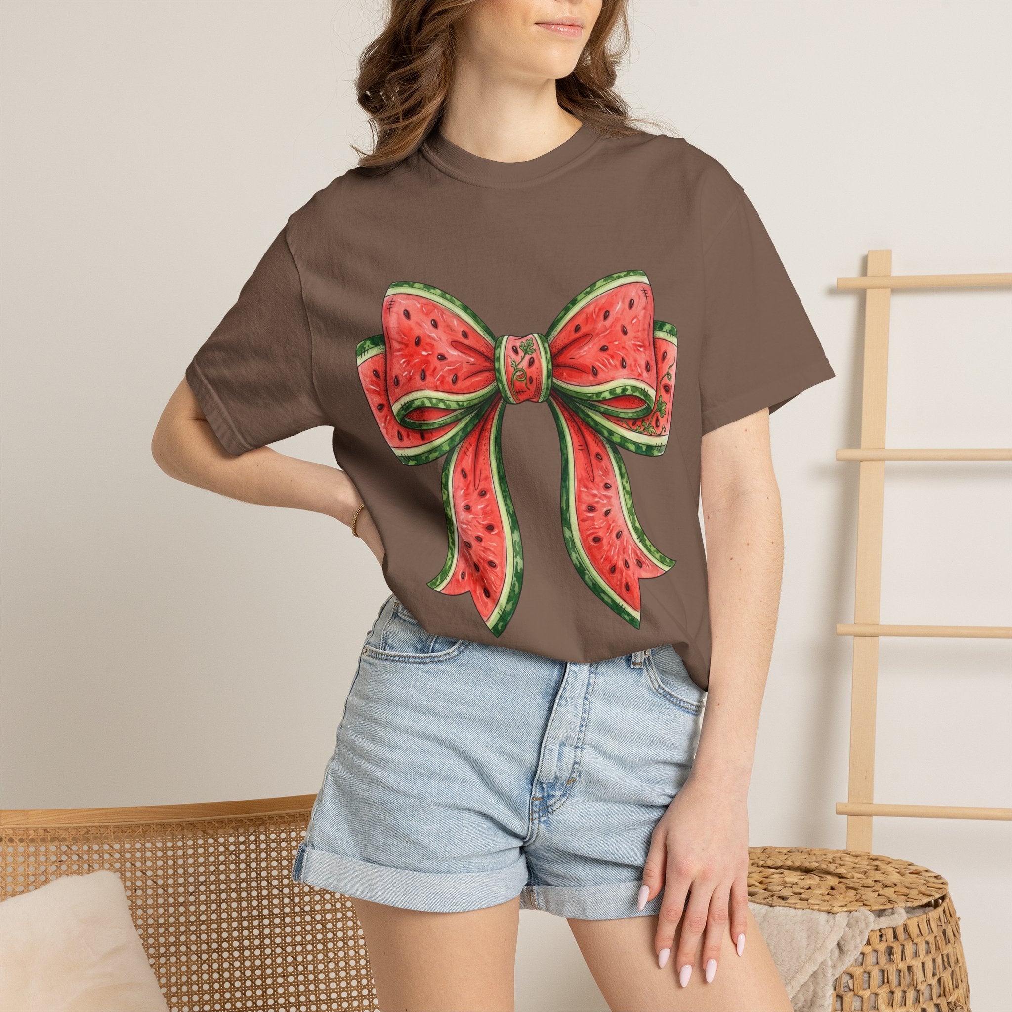 Watermelon Bow T-Shirt | Summer Fruit Graphic