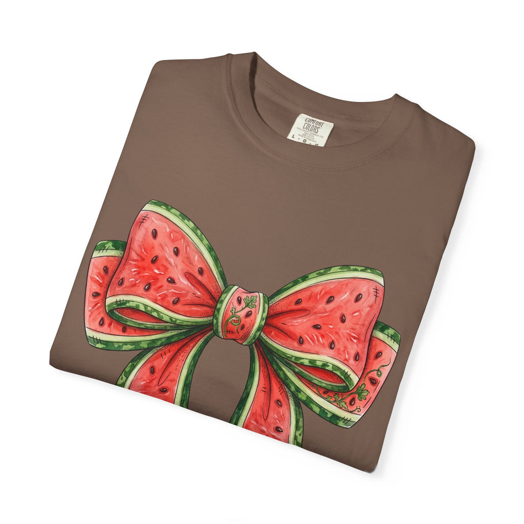 Watermelon Bow T-Shirt | Summer Fruit Graphic