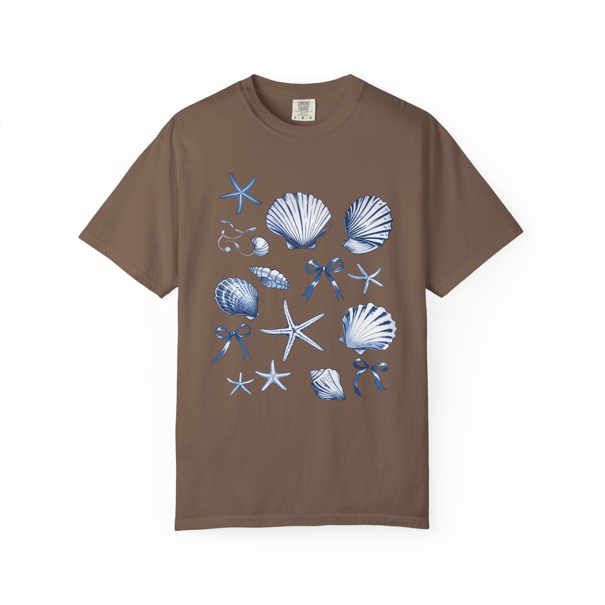 Seashell Pattern T-Shirt — Nautical Beach Shell Graphic Tee
