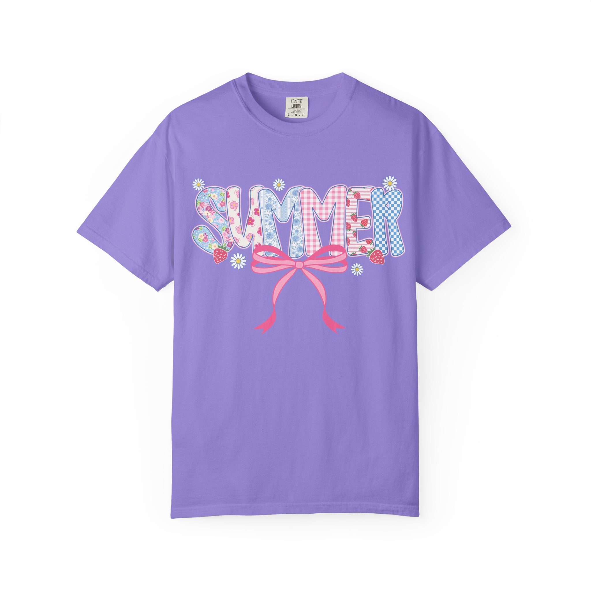 Summer Bow T-Shirt — Cute Pastel ‘SUMMER’ Graphic Tee