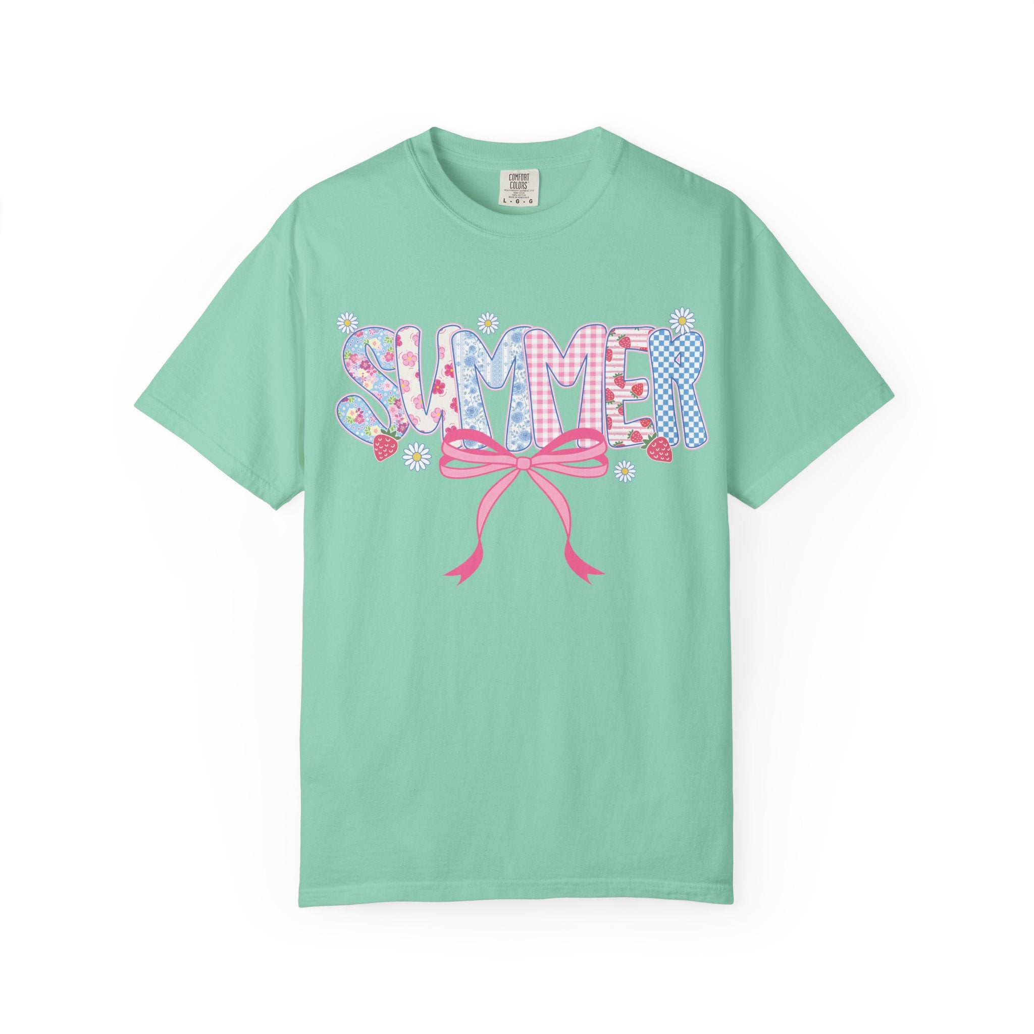 Summer Bow T-Shirt — Cute Pastel ‘SUMMER’ Graphic Tee