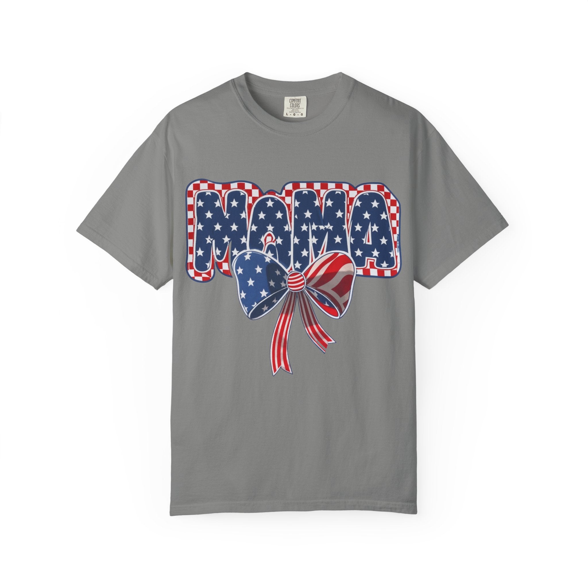 Mama Patriotic T-Shirt — American Flag Bow 4th of July Tee
