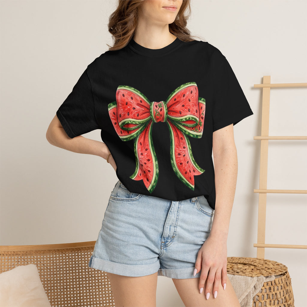 Watermelon Bow T-Shirt | Summer Fruit Graphic