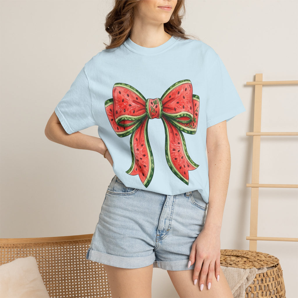 Watermelon Bow T-Shirt | Summer Fruit Graphic