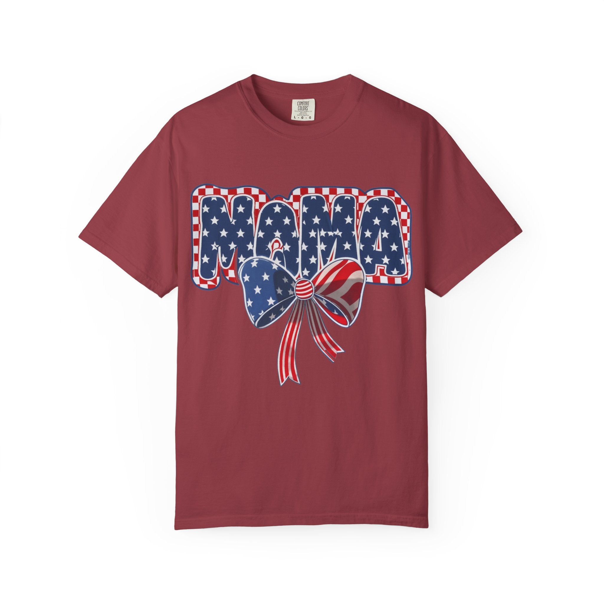Mama Patriotic T-Shirt — American Flag Bow 4th of July Tee