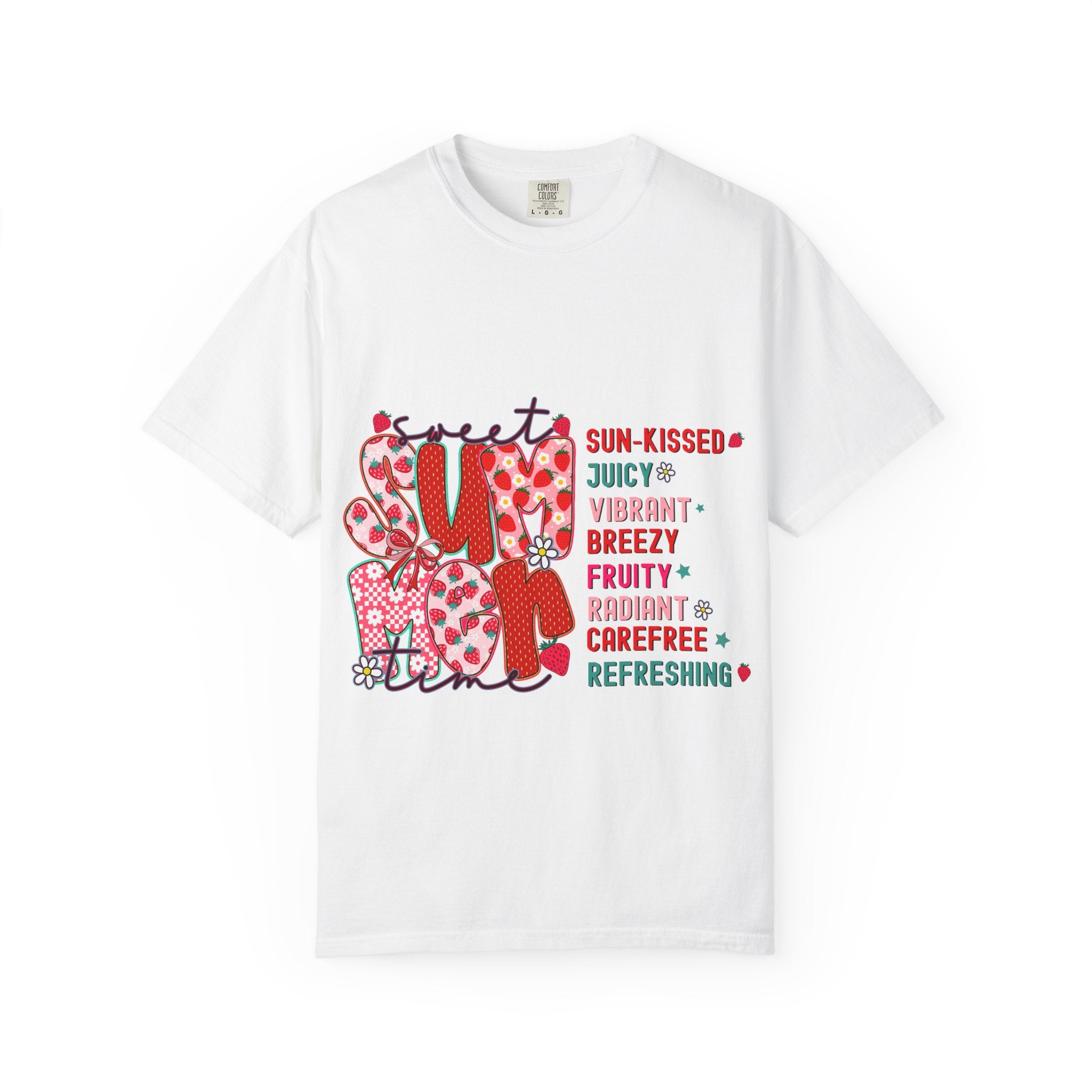 Strawberry Typography T-shirt | Fruity Sun-Kissed Graphic Tee