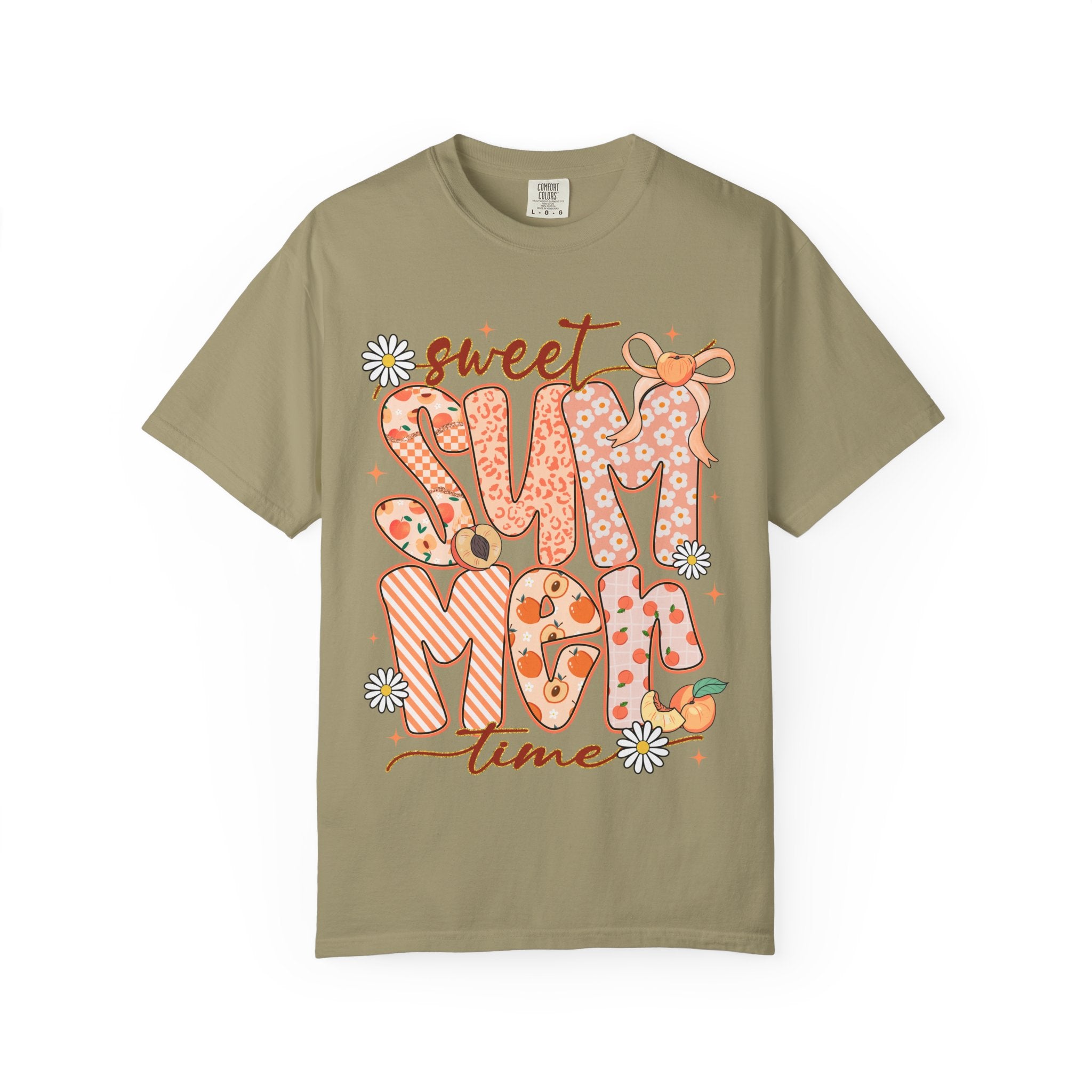 Sweet Summertime T-Shirt — Retro Peach Daisy Graphic