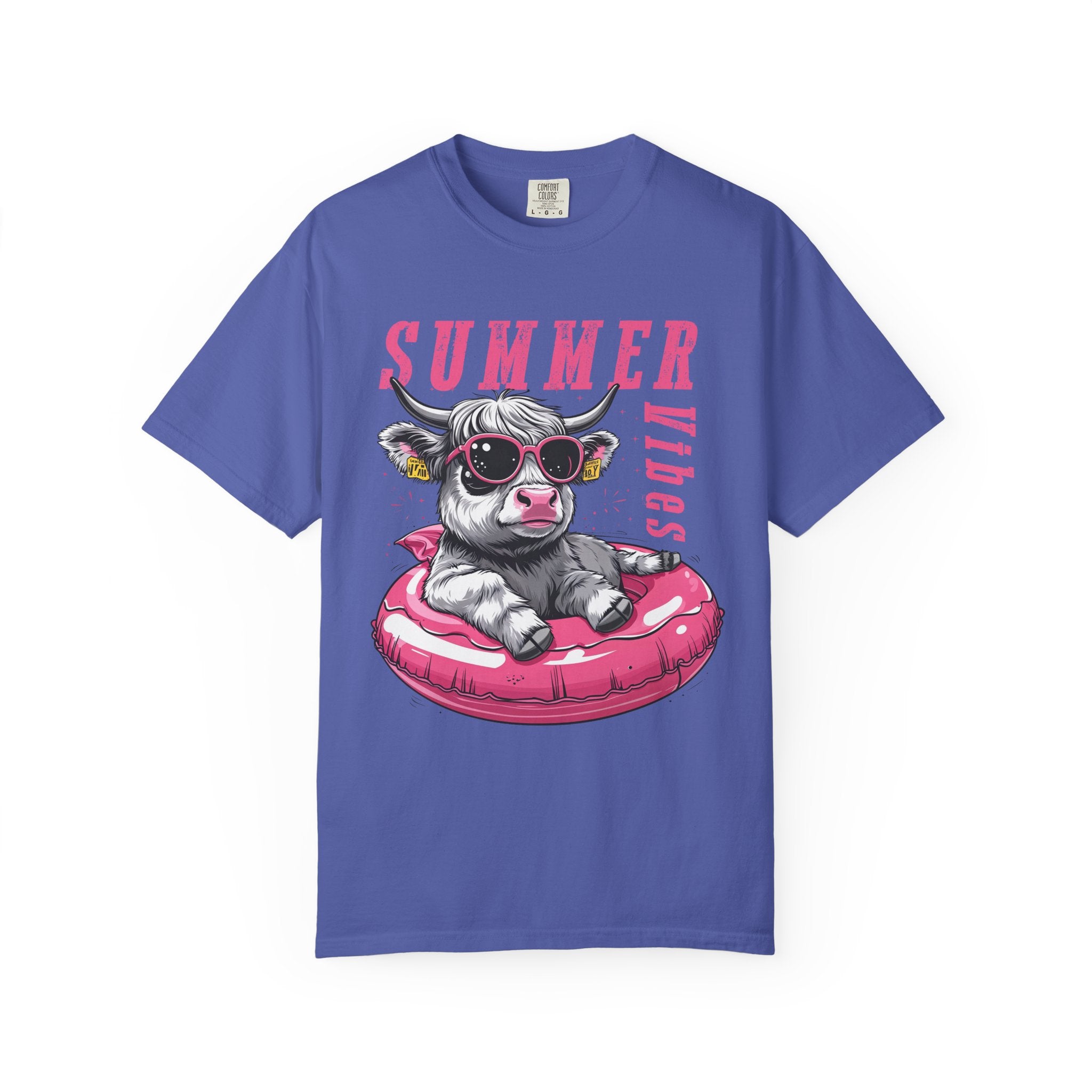 T-Shirt — "Summer Vibes" Cow Float Graphic Tee