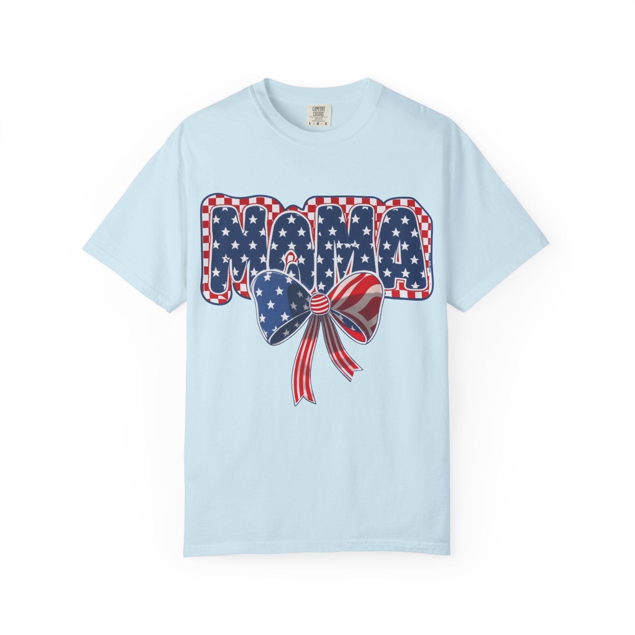 Mama Patriotic T-Shirt — American Flag Bow 4th of July Tee