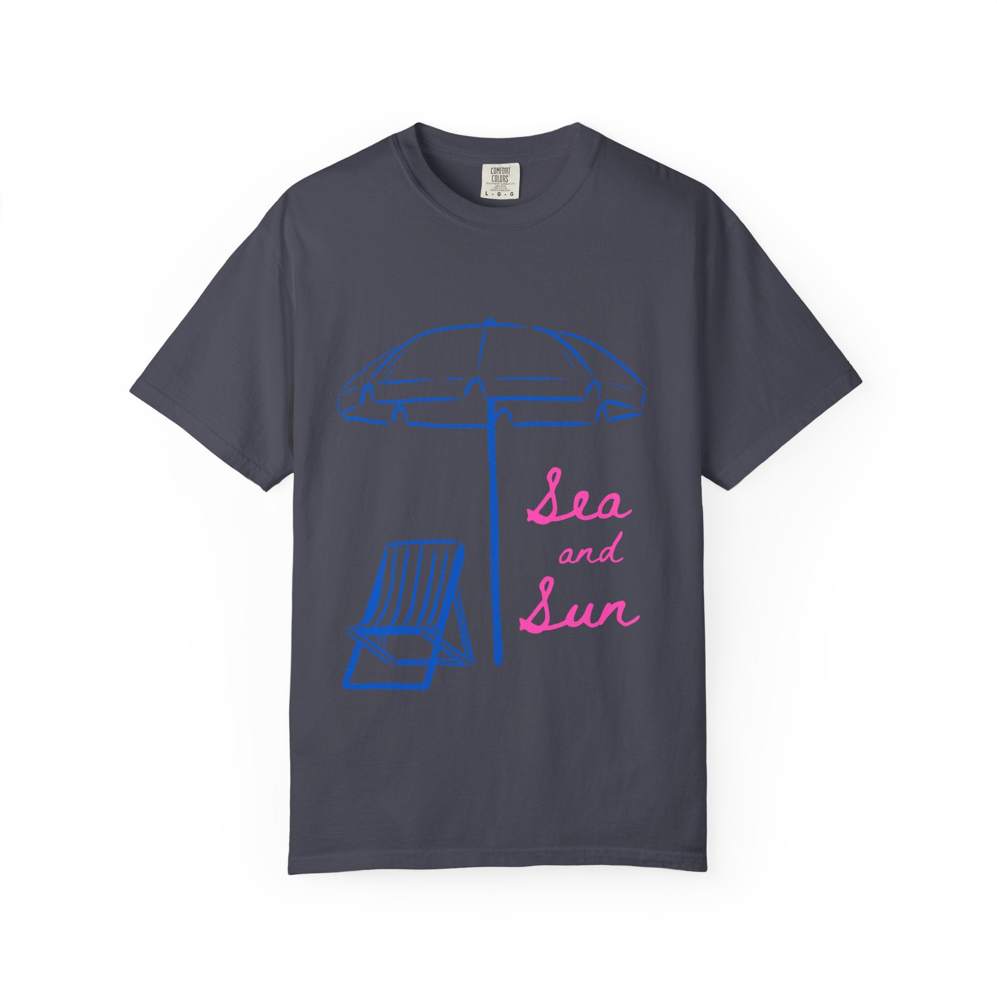 Sea and Sun T-Shirt — Beach Umbrella & Chair Graphic Tee