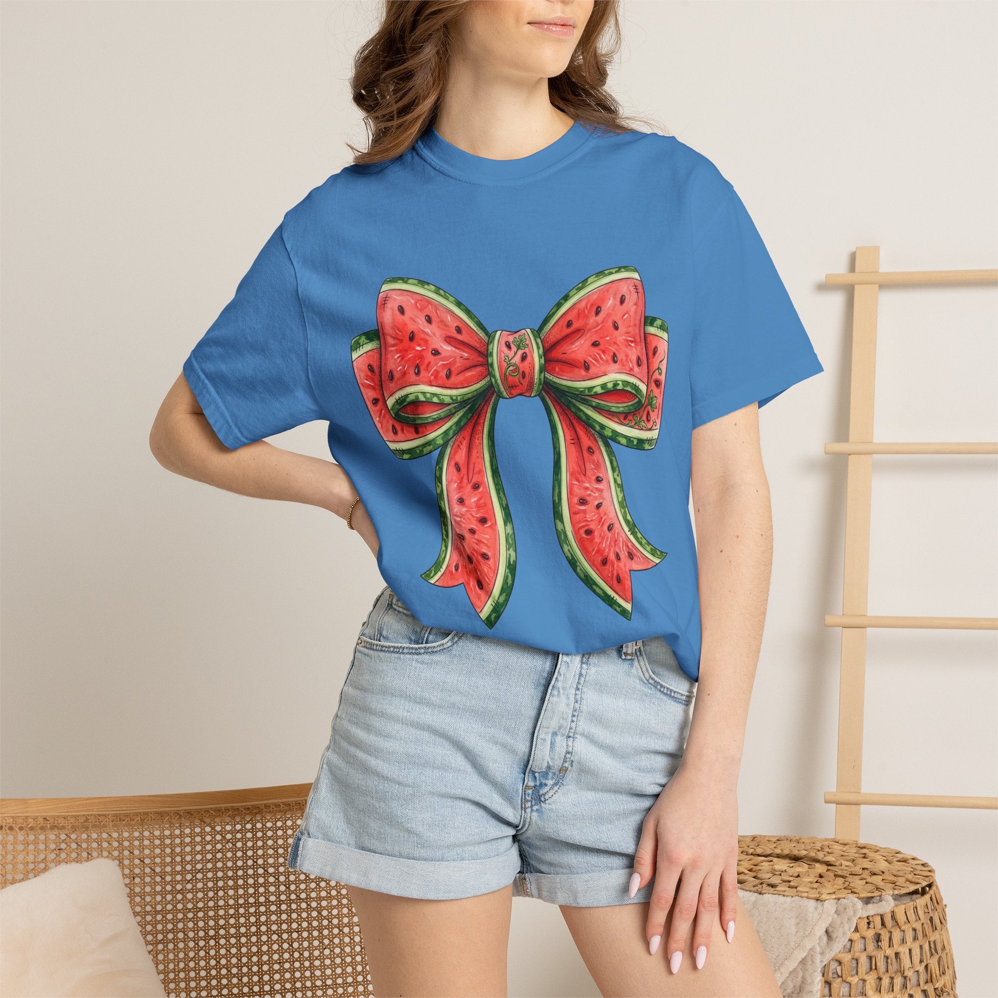 Watermelon Bow T-Shirt | Summer Fruit Graphic