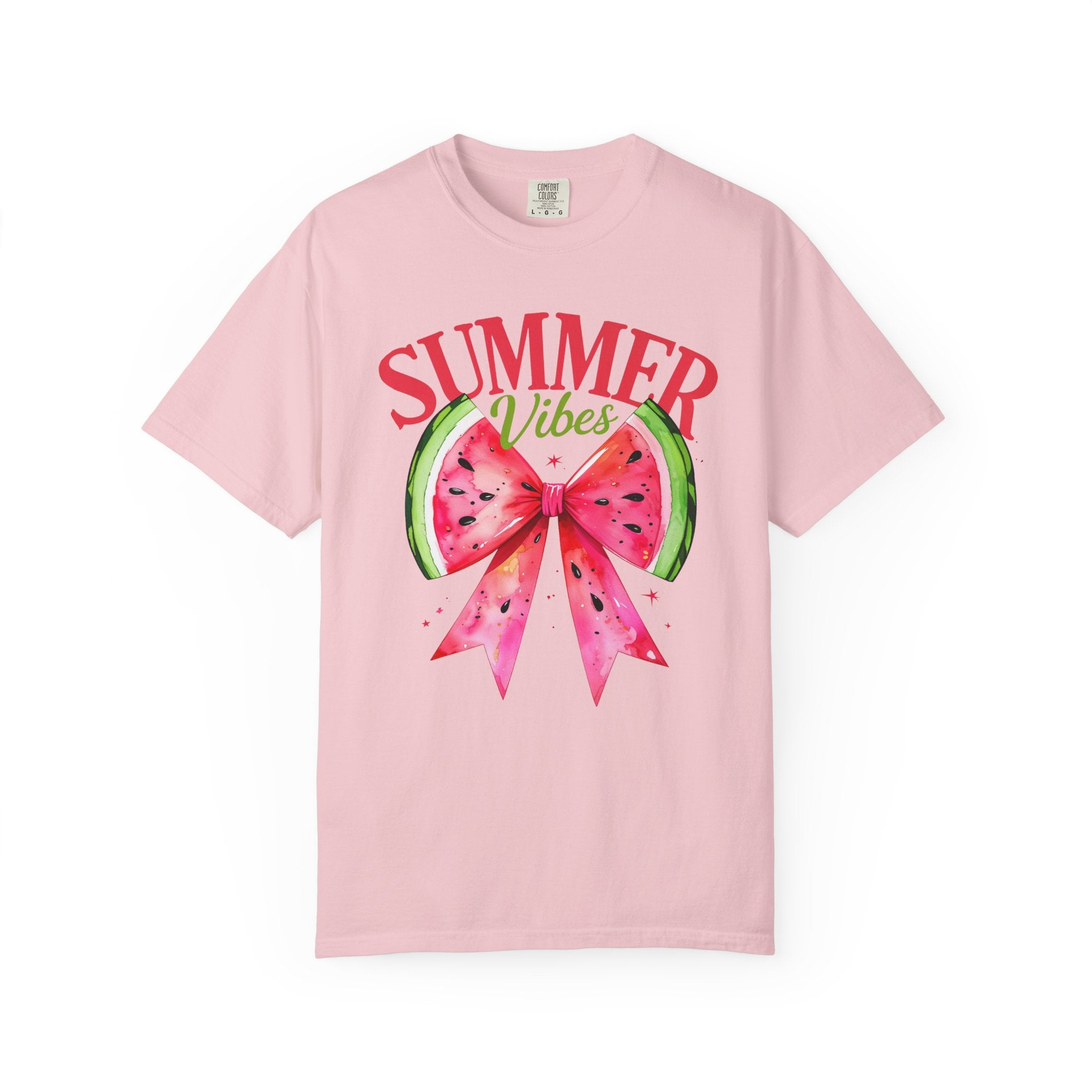 Summer Vibes Watermelon Bow T-Shirt | Tropical Fruit Graphic