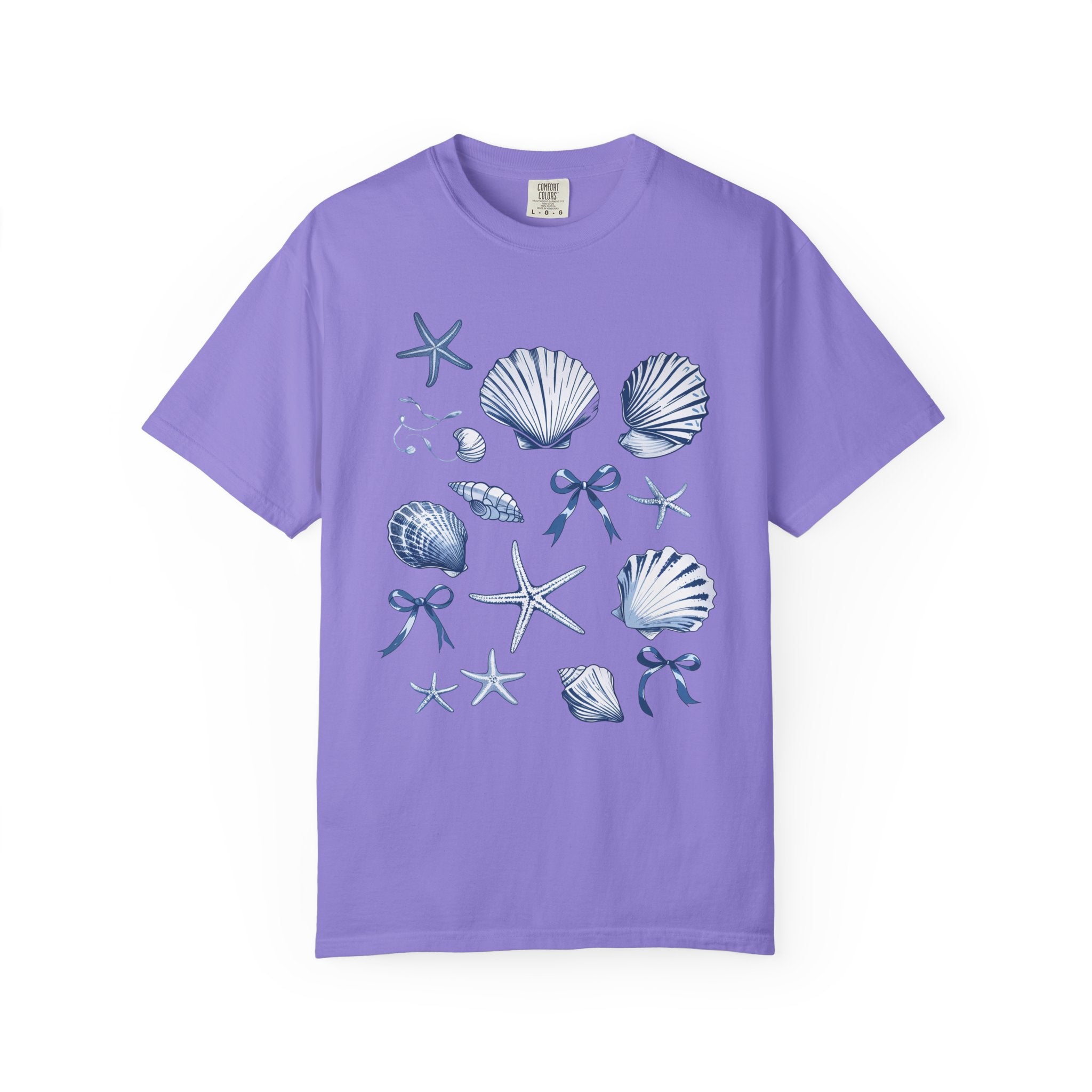 Seashell Pattern T-Shirt — Nautical Beach Shell Graphic Tee