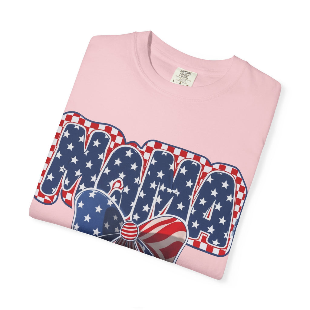 Mama Patriotic T-Shirt — American Flag Bow 4th of July Tee